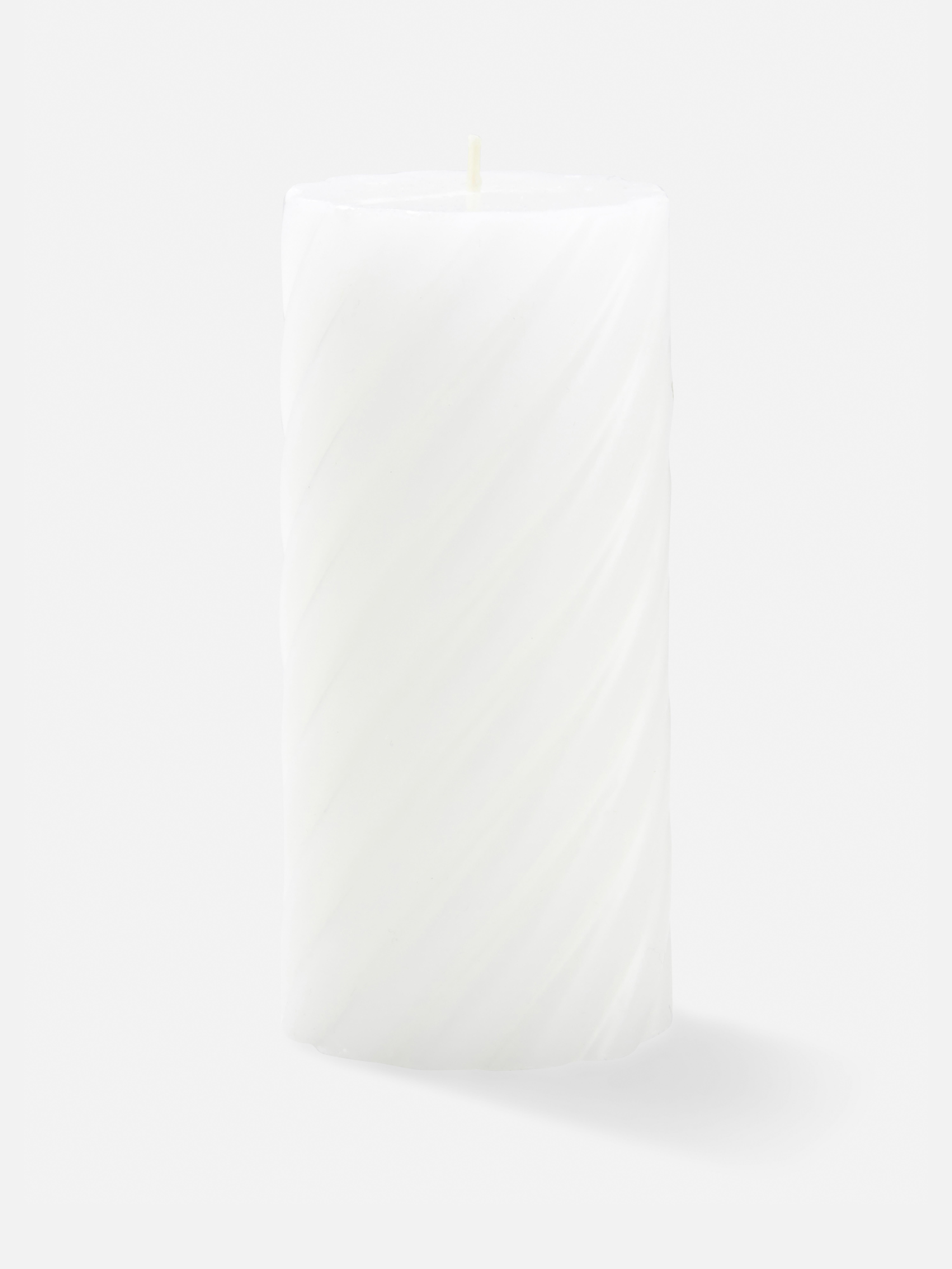 Twisted Pillar Candle White