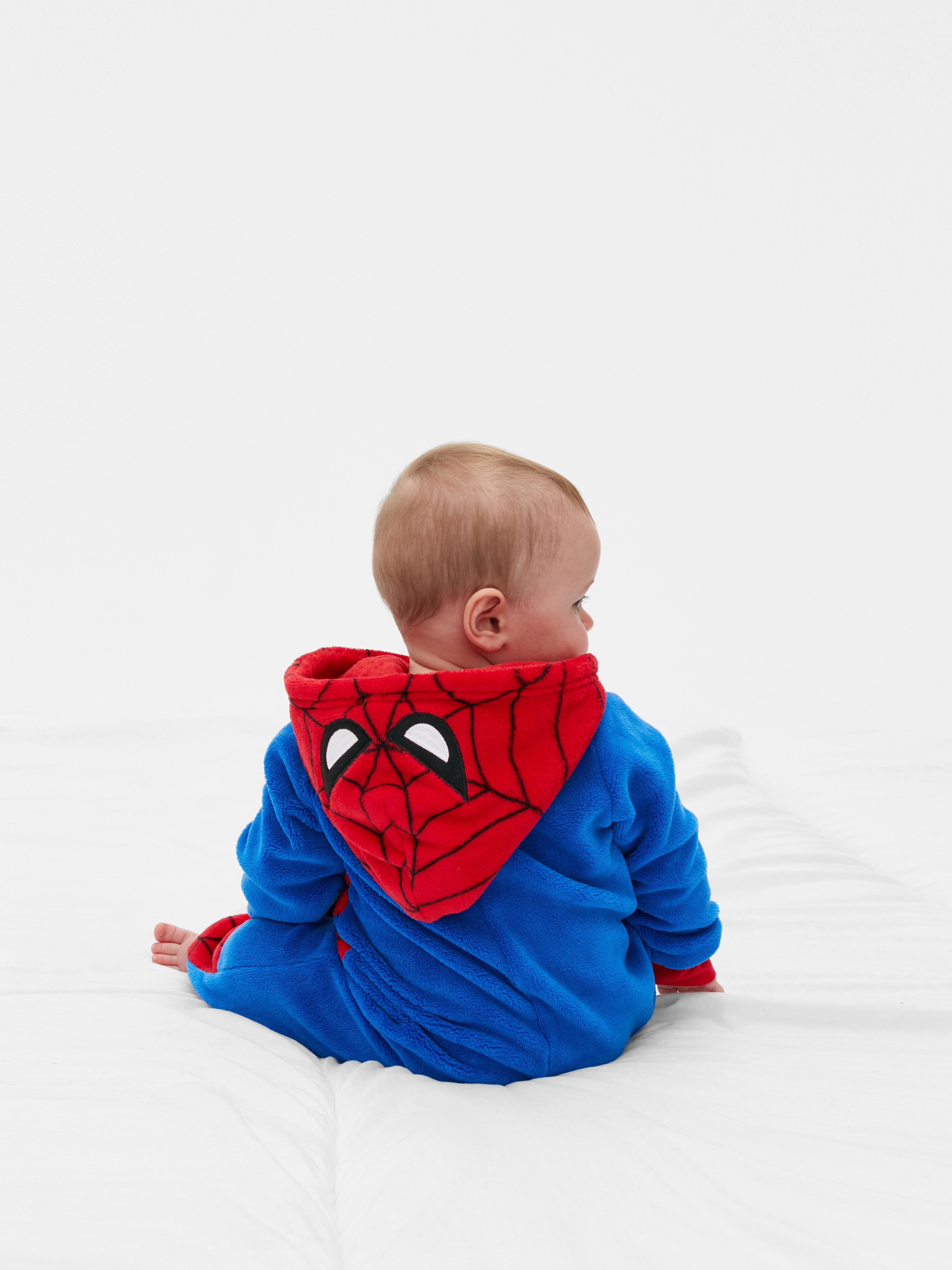 UnisexBoysGirls Blue Baby's Marvel Spider-Man Fleece Onesie