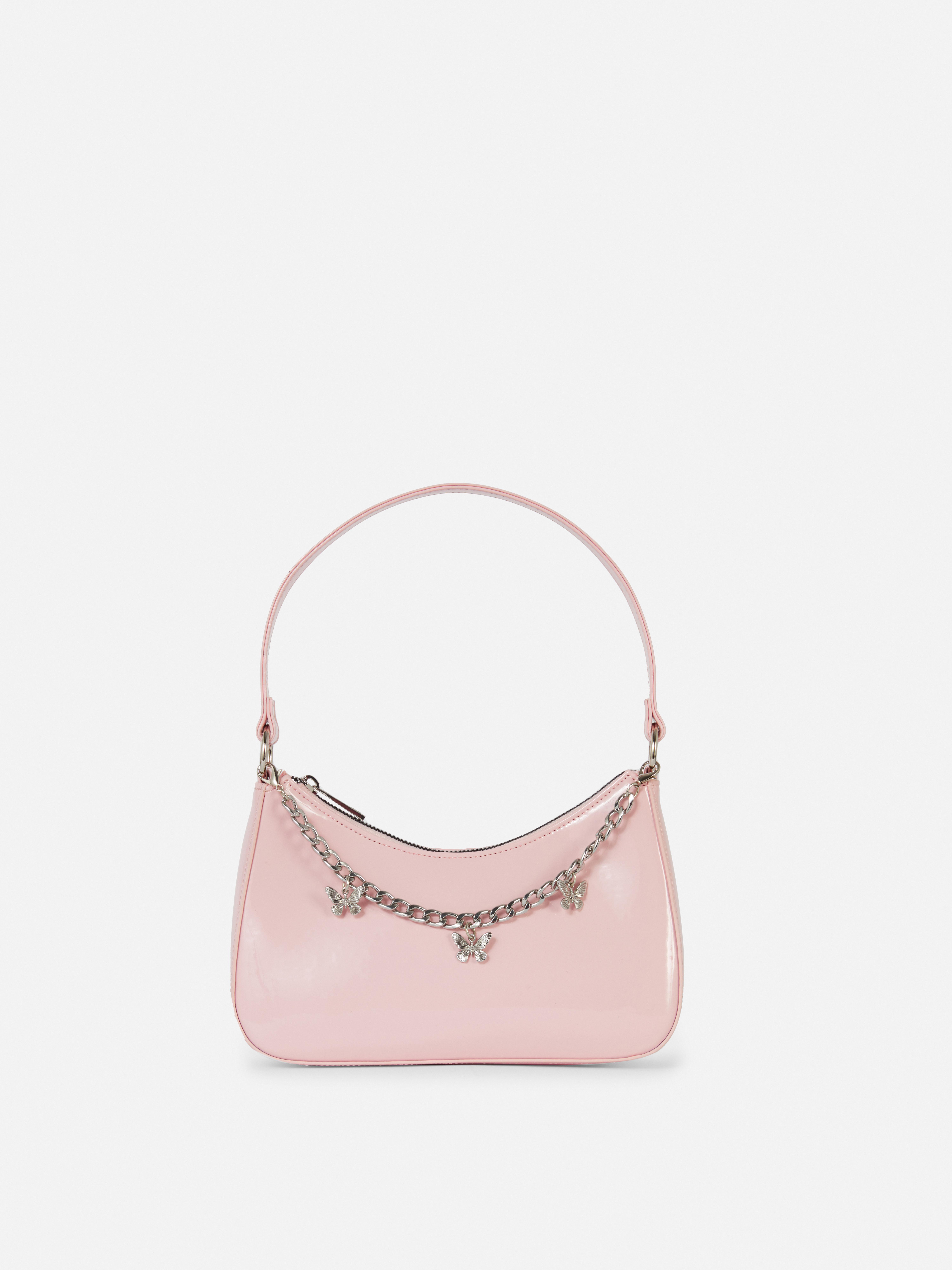 Butterfly Chain Faux Leather Shoulder Bag