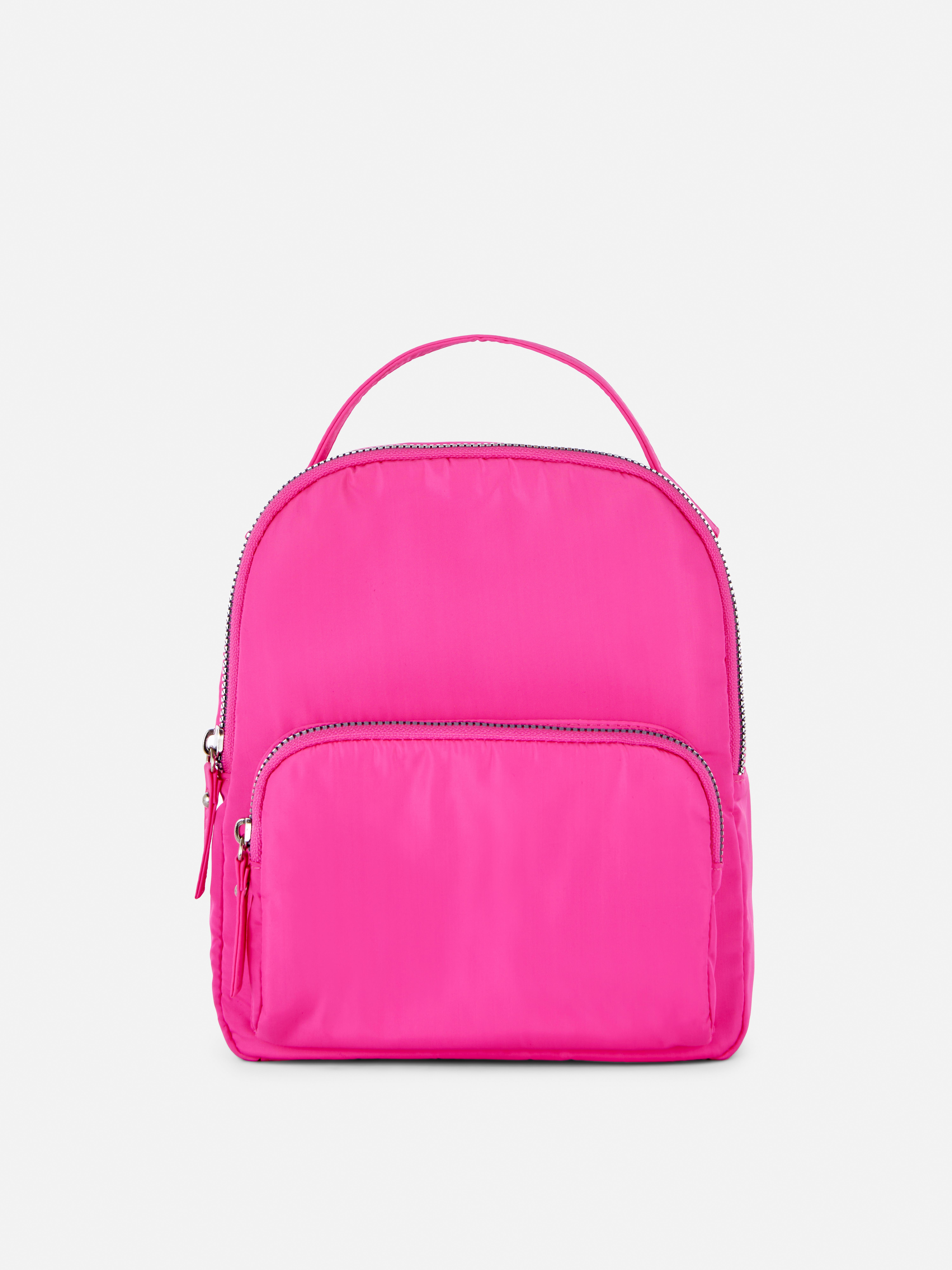 Dual Zip Mini Backpack Hot Pink