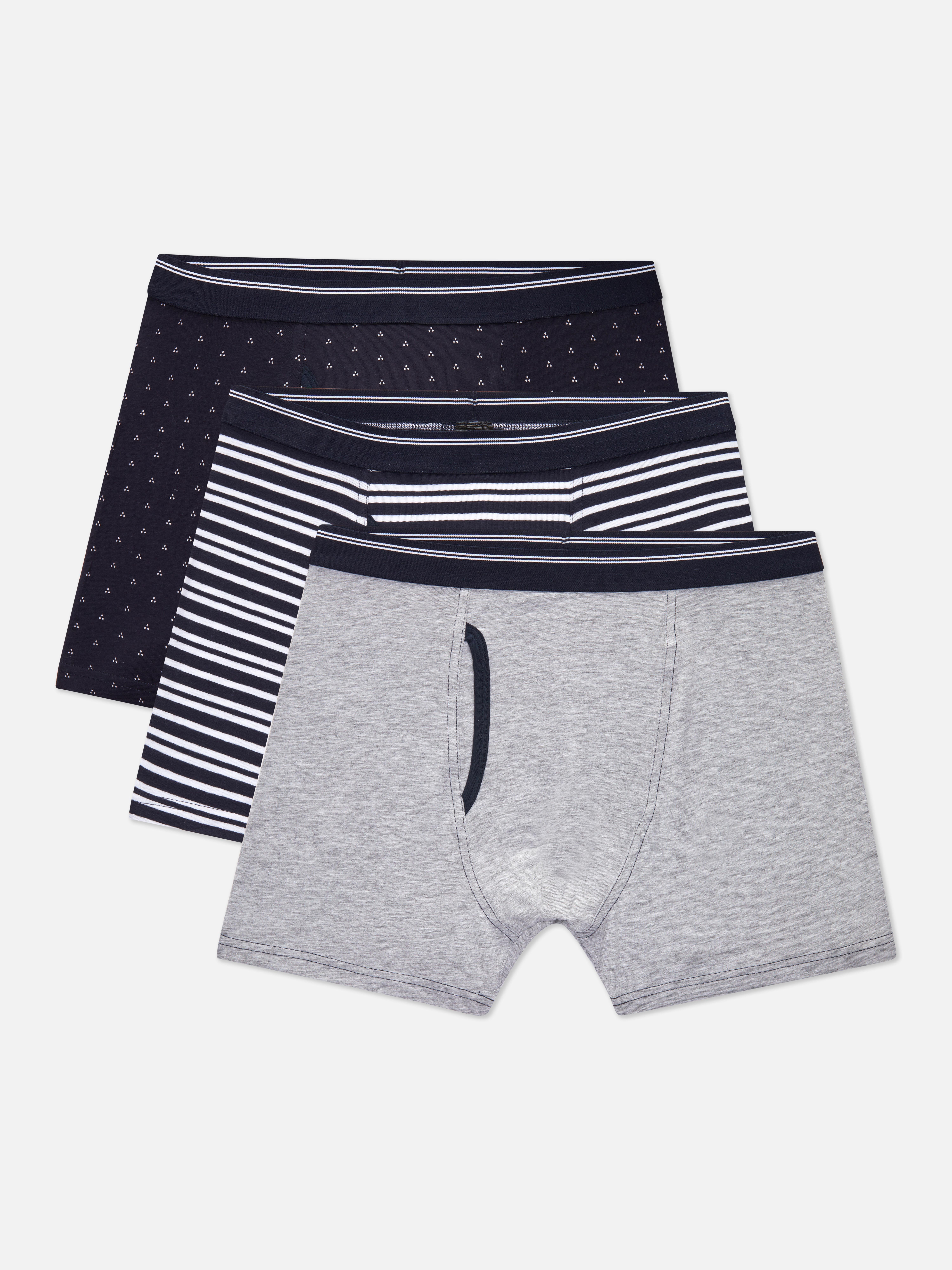3pk Patterned Cotton Hipster Boxers
