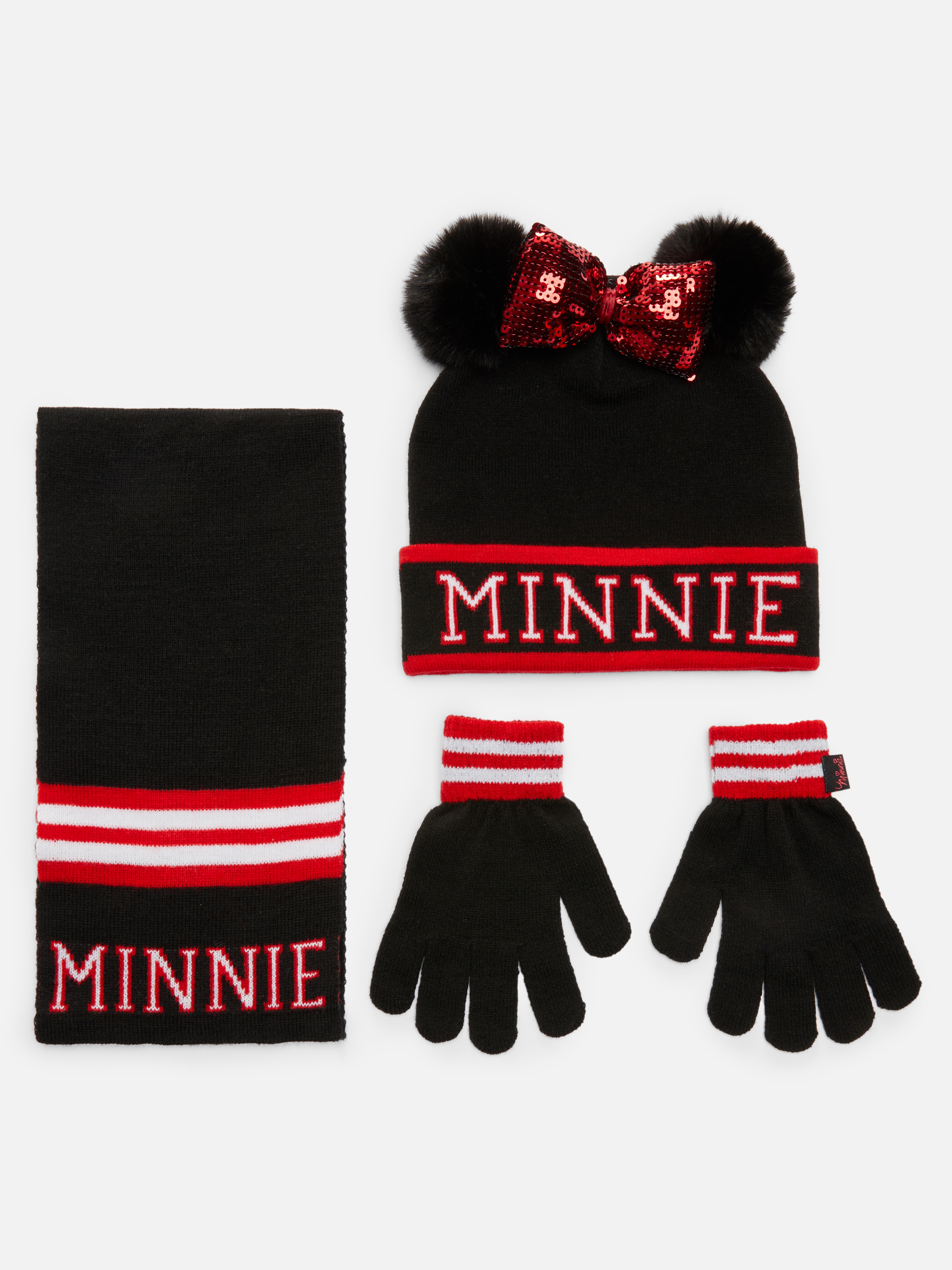 Disney's Minnie Mouse Hat, Scarf & Gloves Set