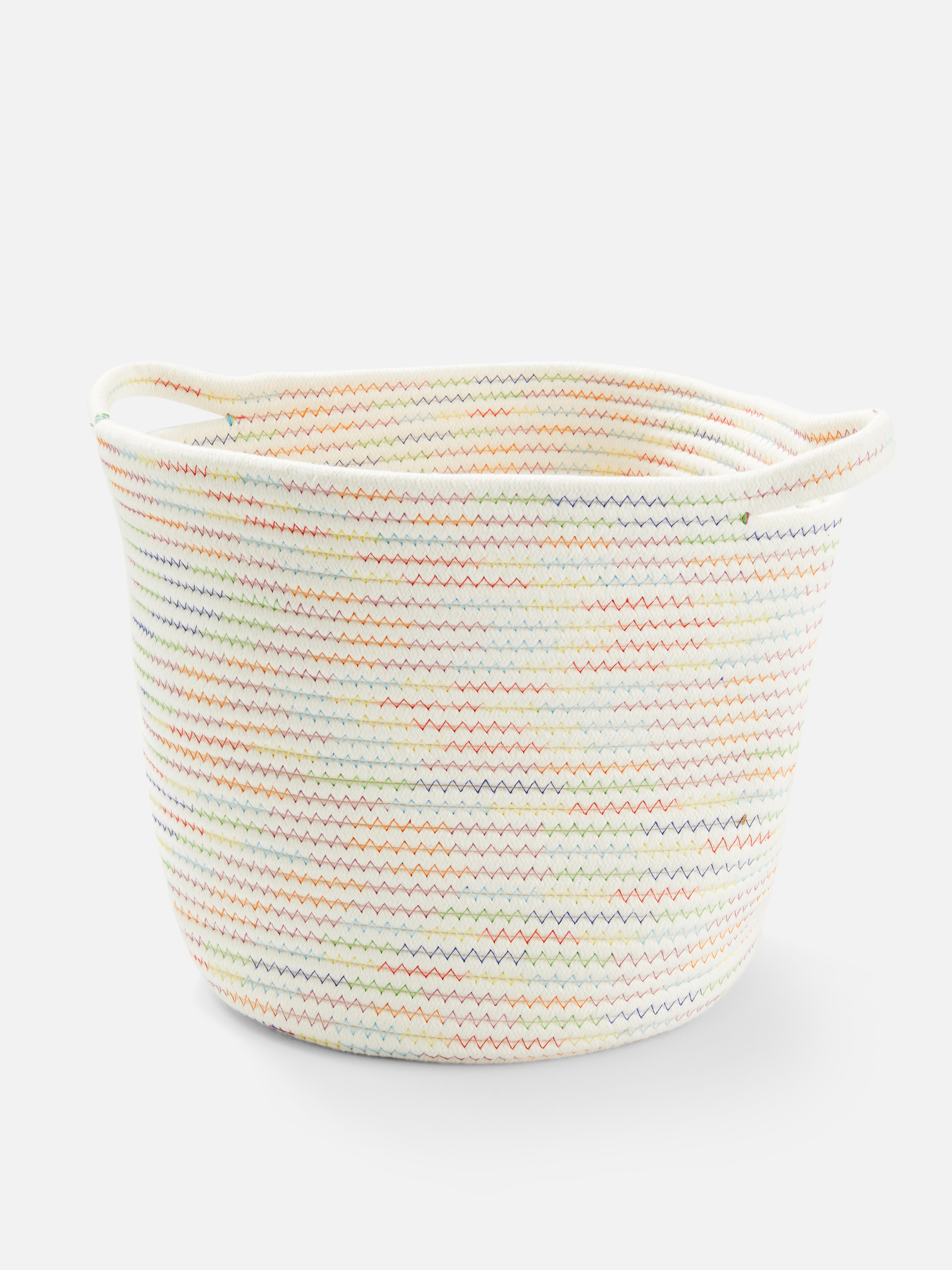Rainbow Embroidered Storage Basket