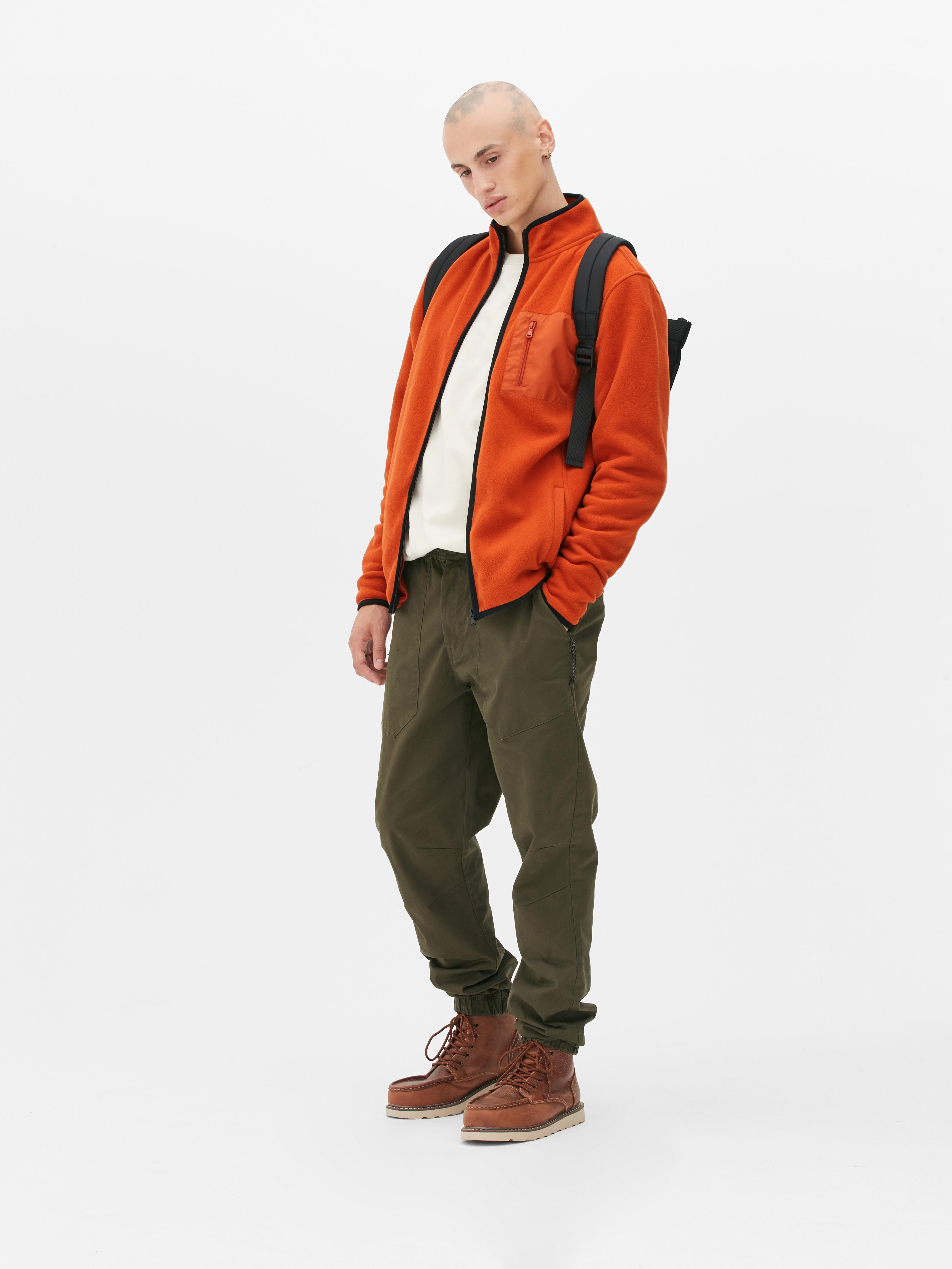 Zip-up Fleece Jacket Orange