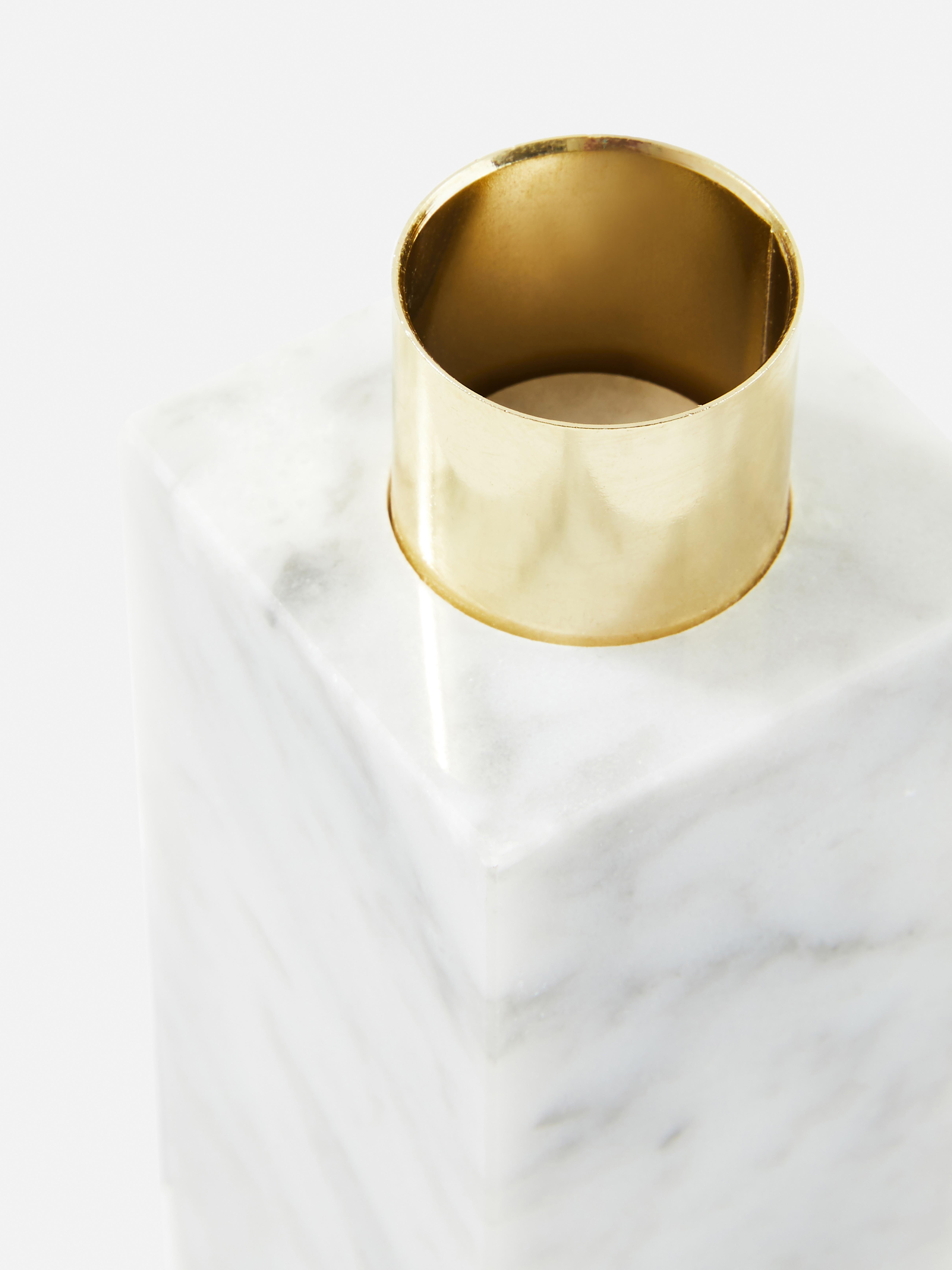 Marble Effect Rectangular Candle Holder