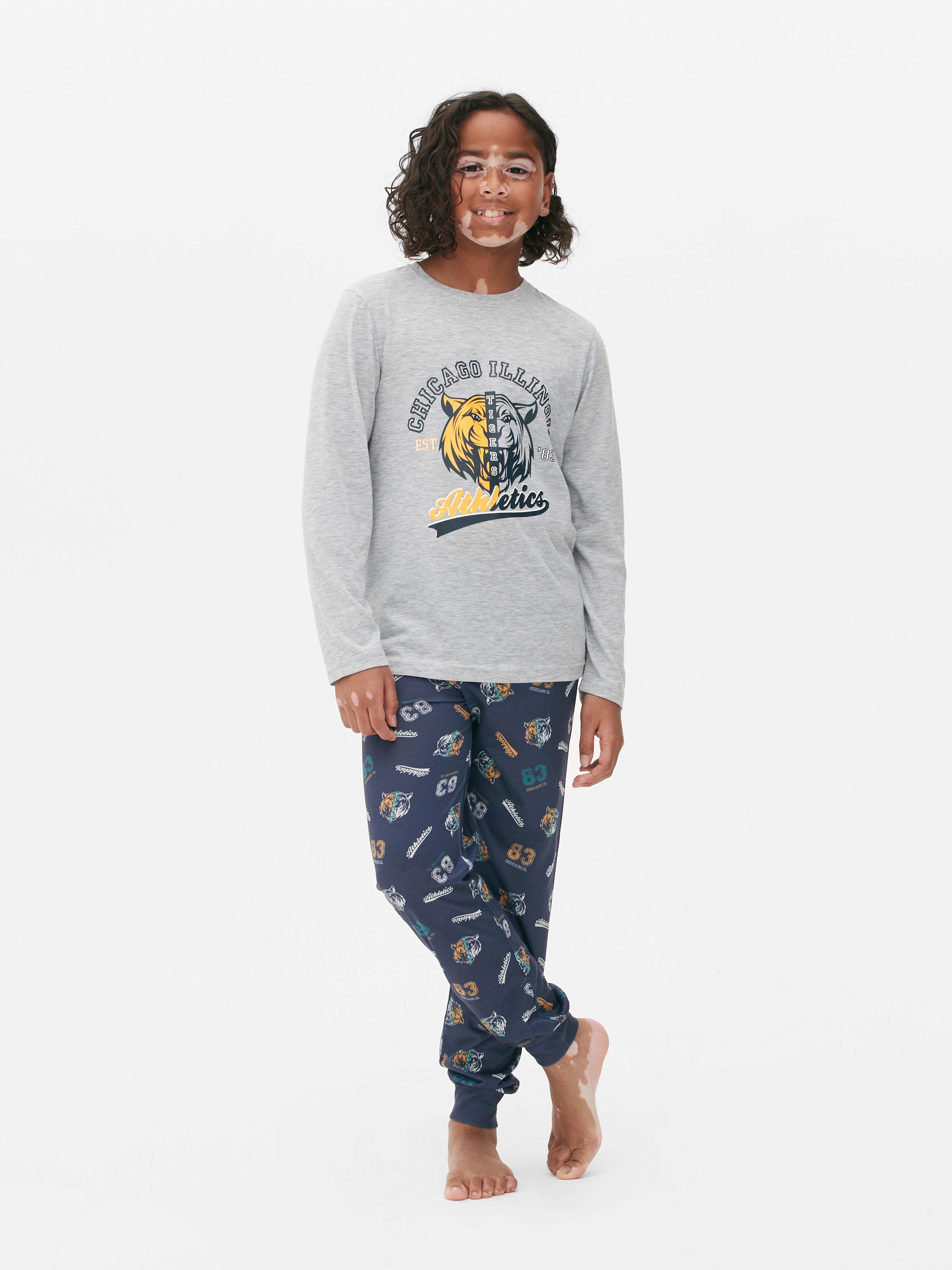 Varsity Graphic Long Sleeve Pajama Set