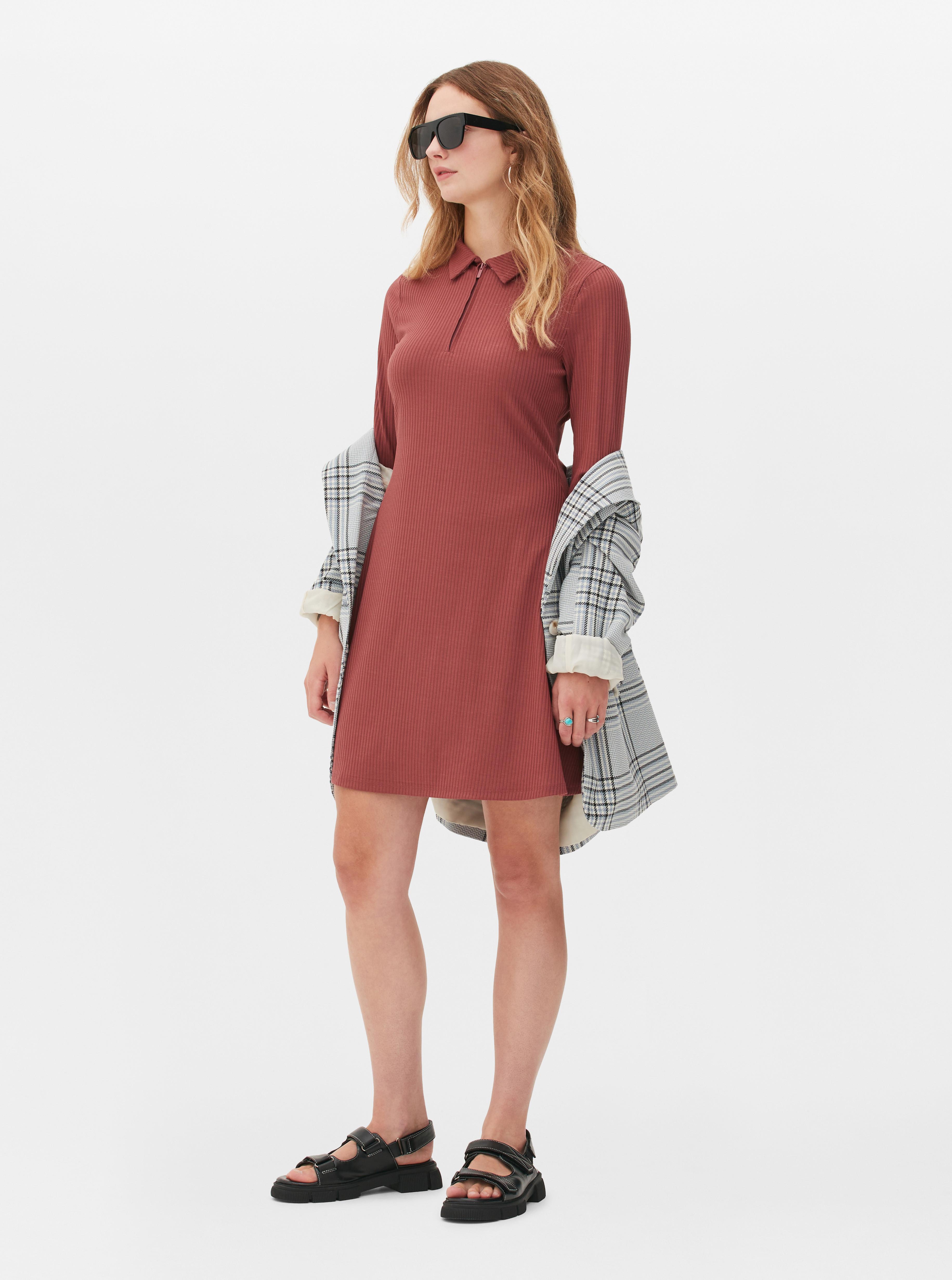 Long Sleeve Polo Mini Dress