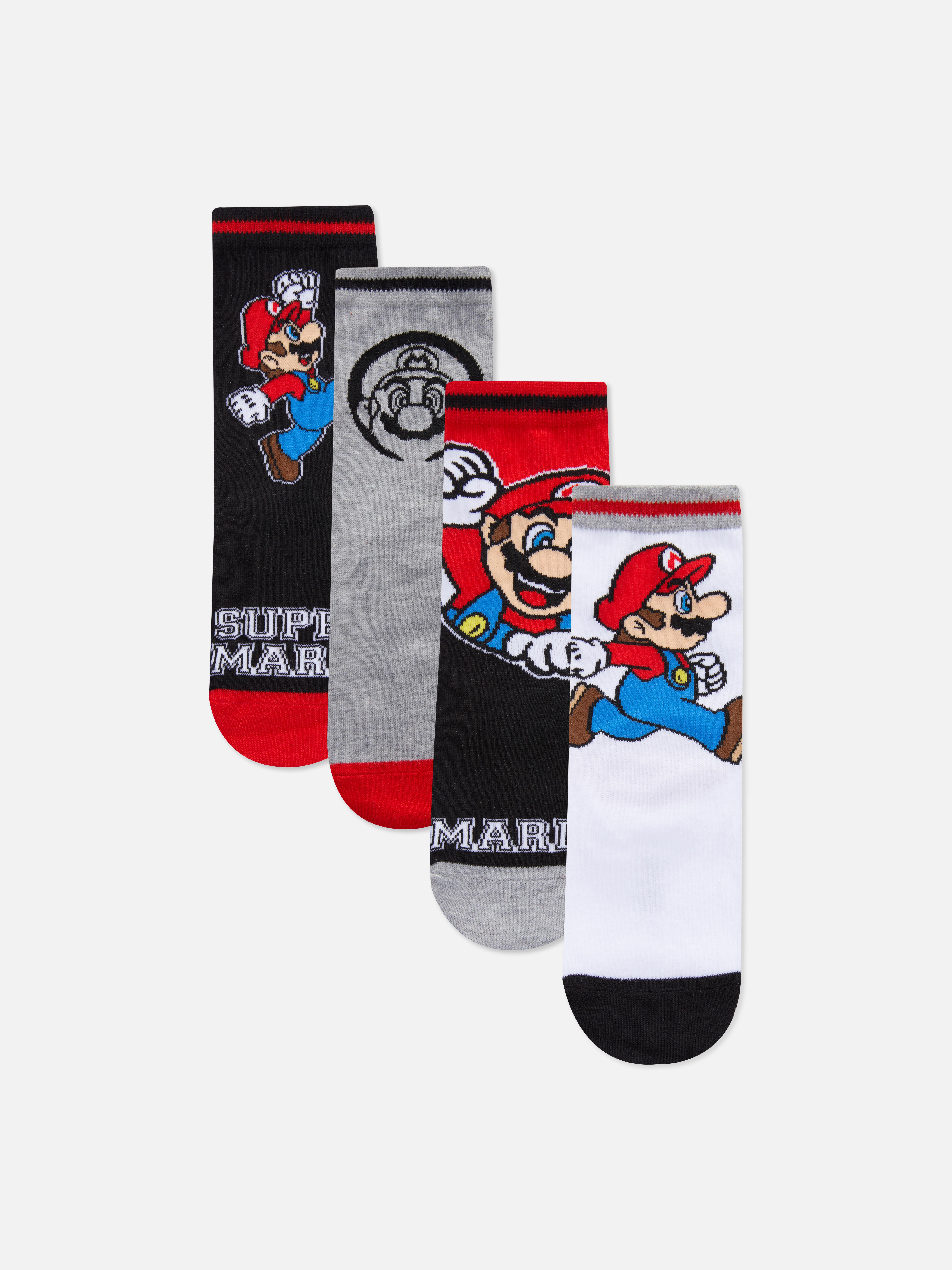 4pk Super Mario Ankle Socks