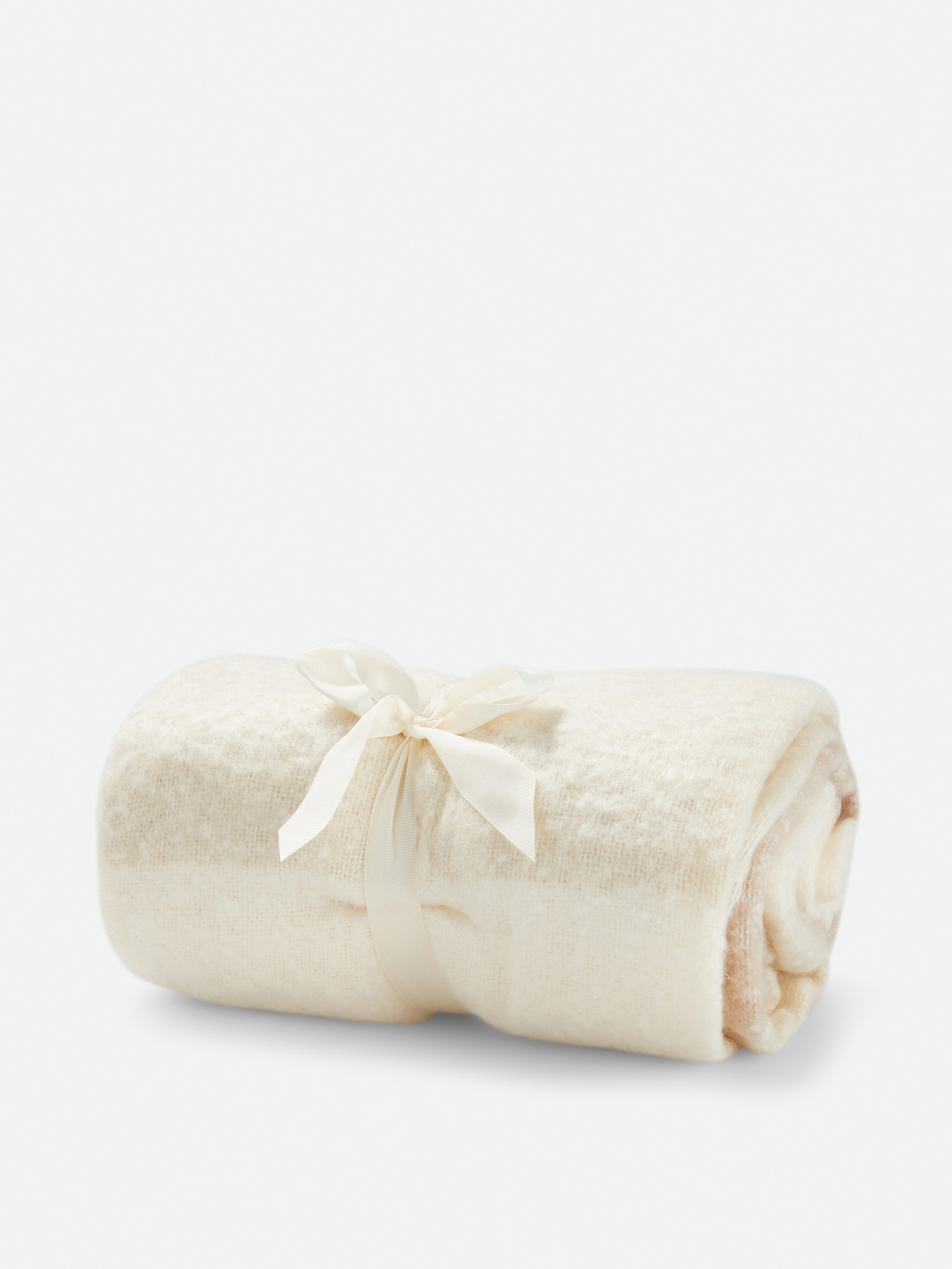 Faux Fur Striped Throw