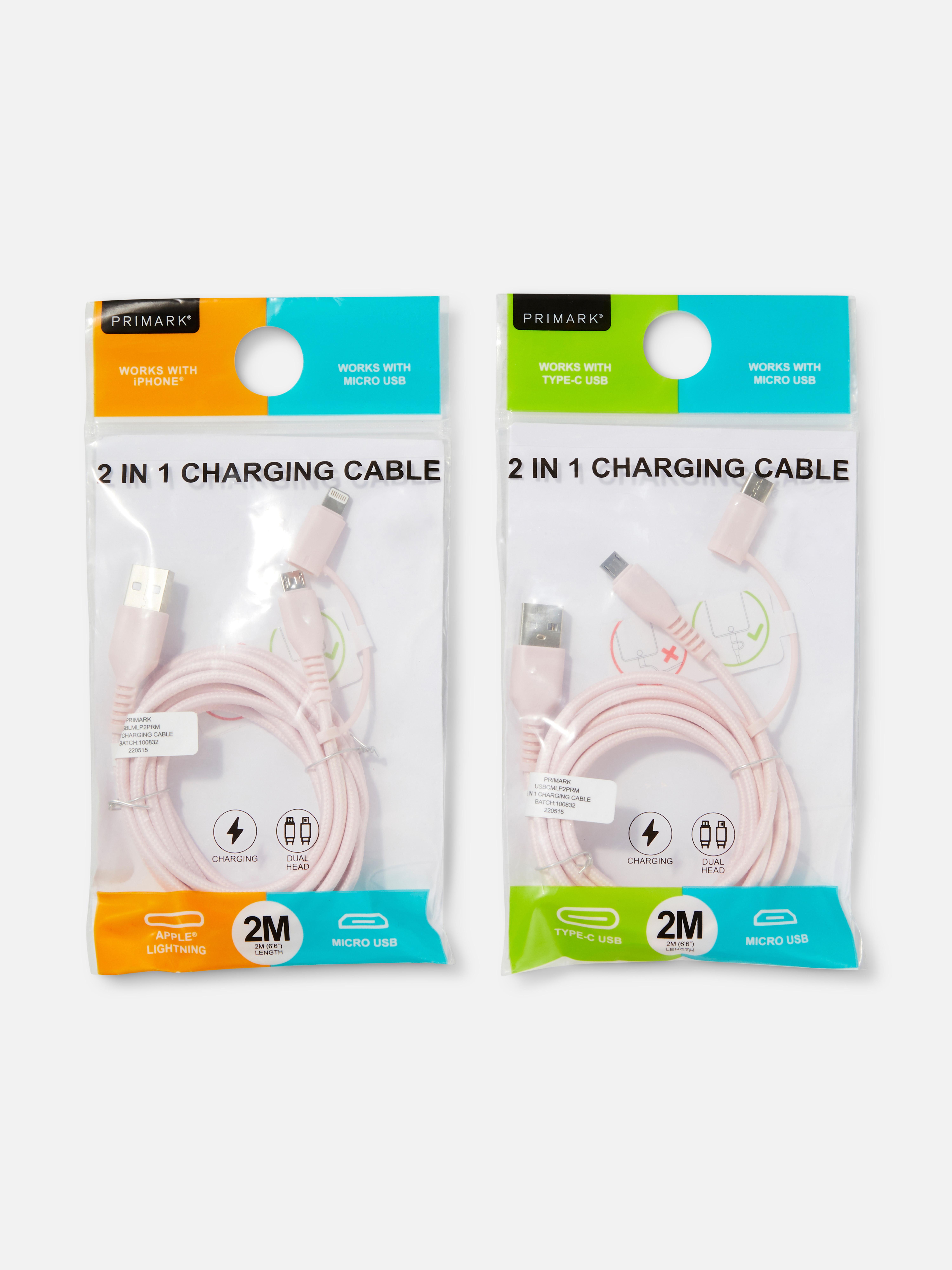 2 in 1 2m Charging Cable