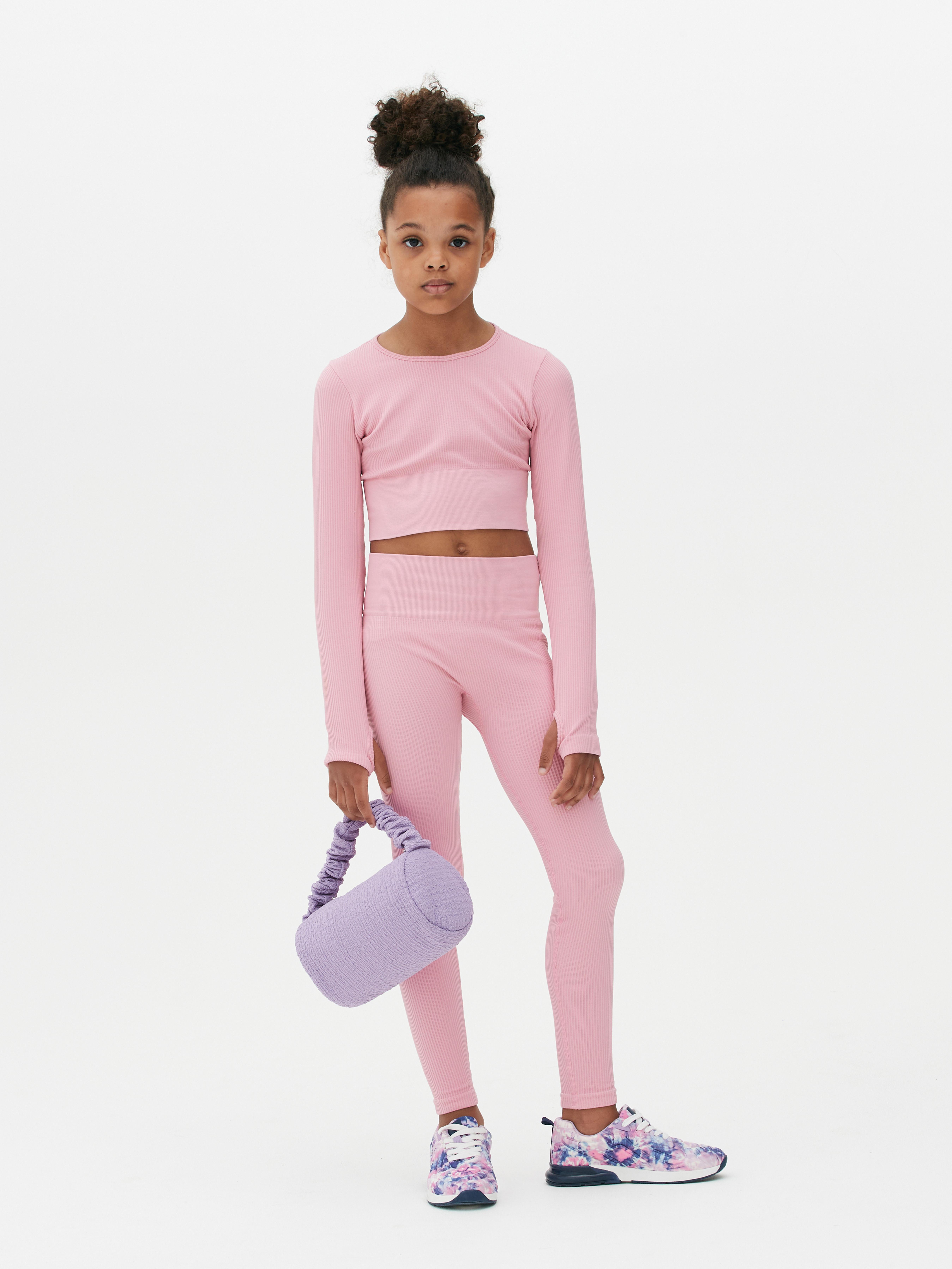 Co-ord Ribbed Activewear Set Pink