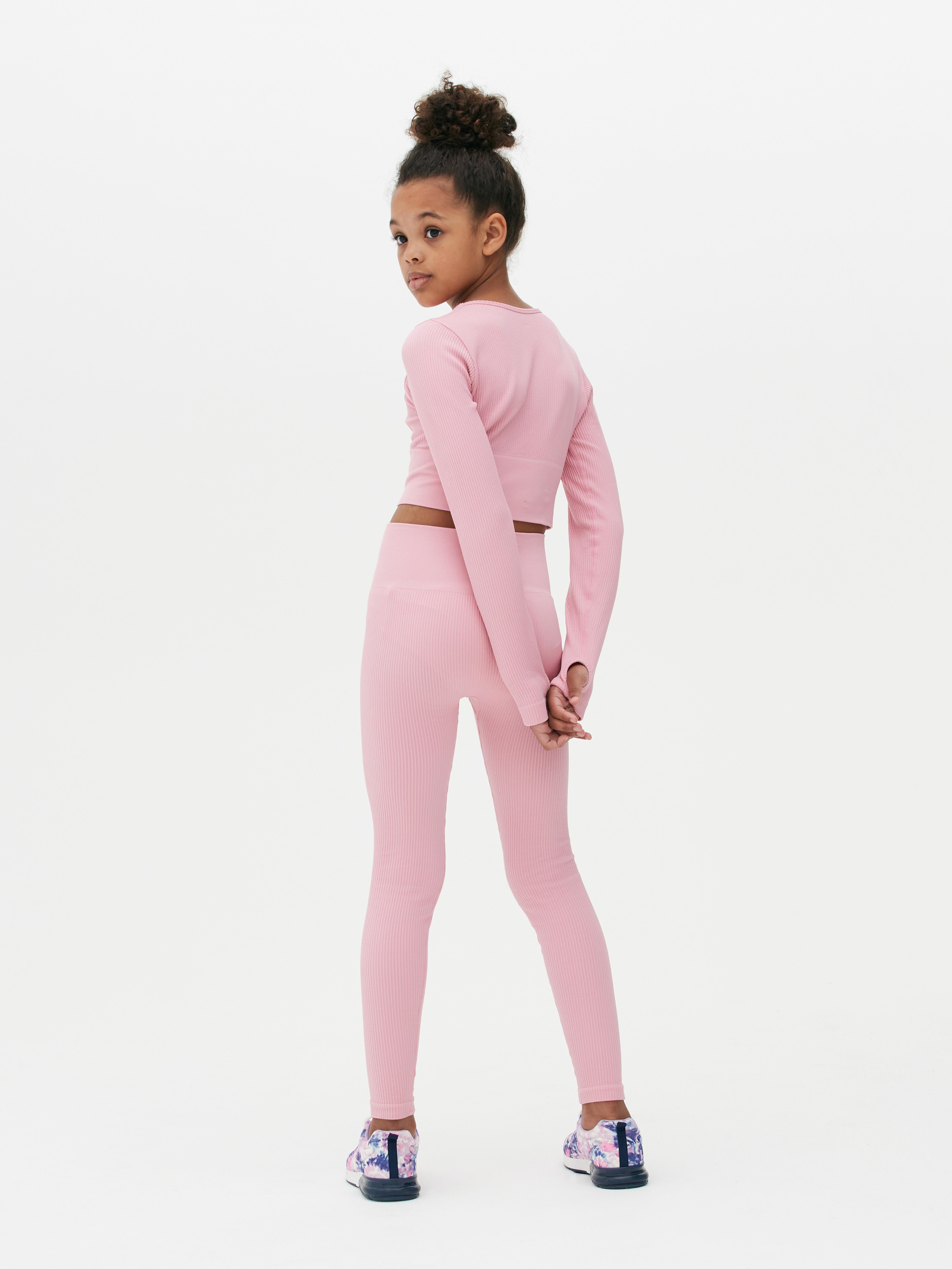 Girls Pink Co ord Ribbed Activewear Set Primark