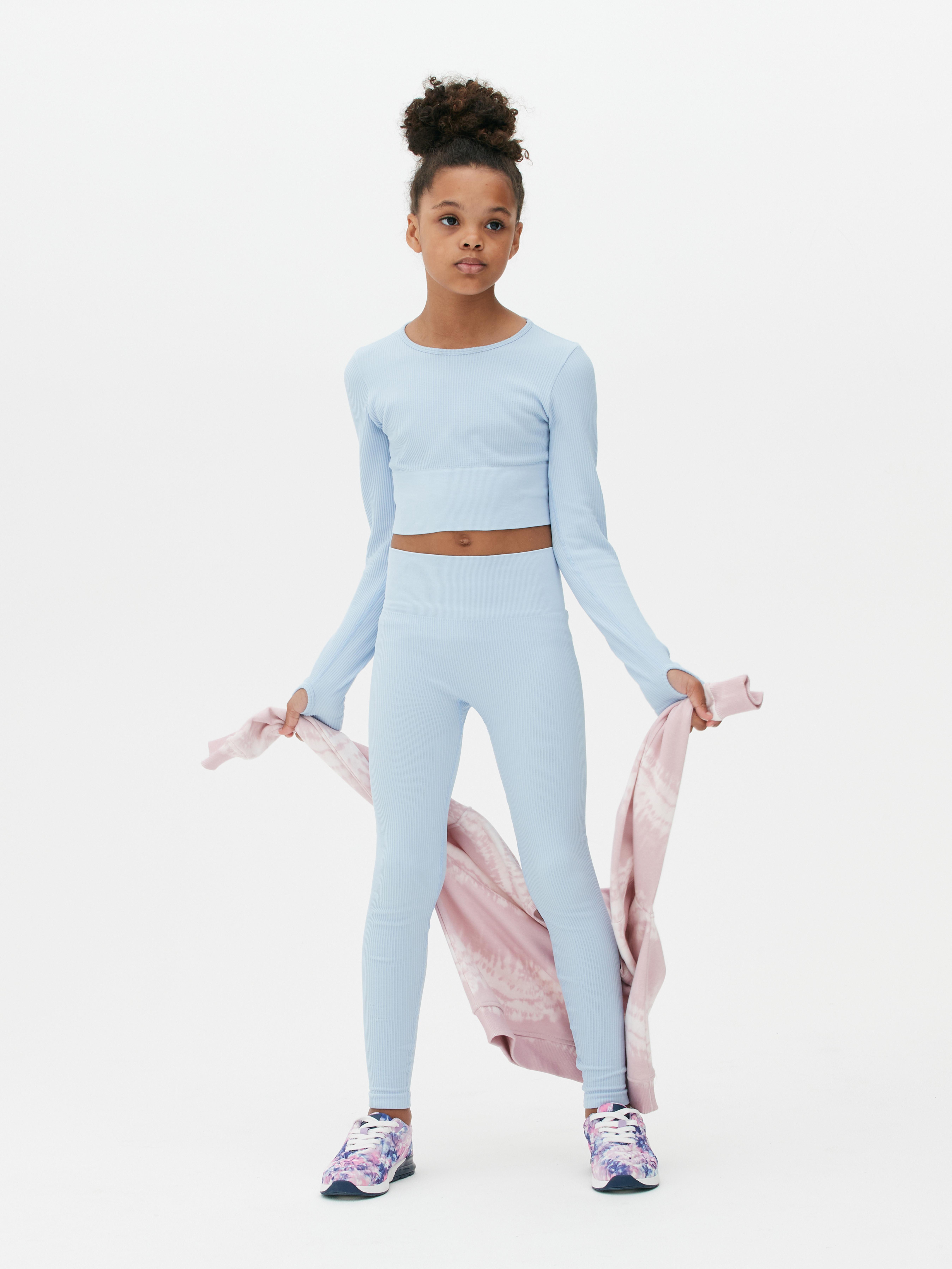 Co-ord Ribbed Activewear Set Blue