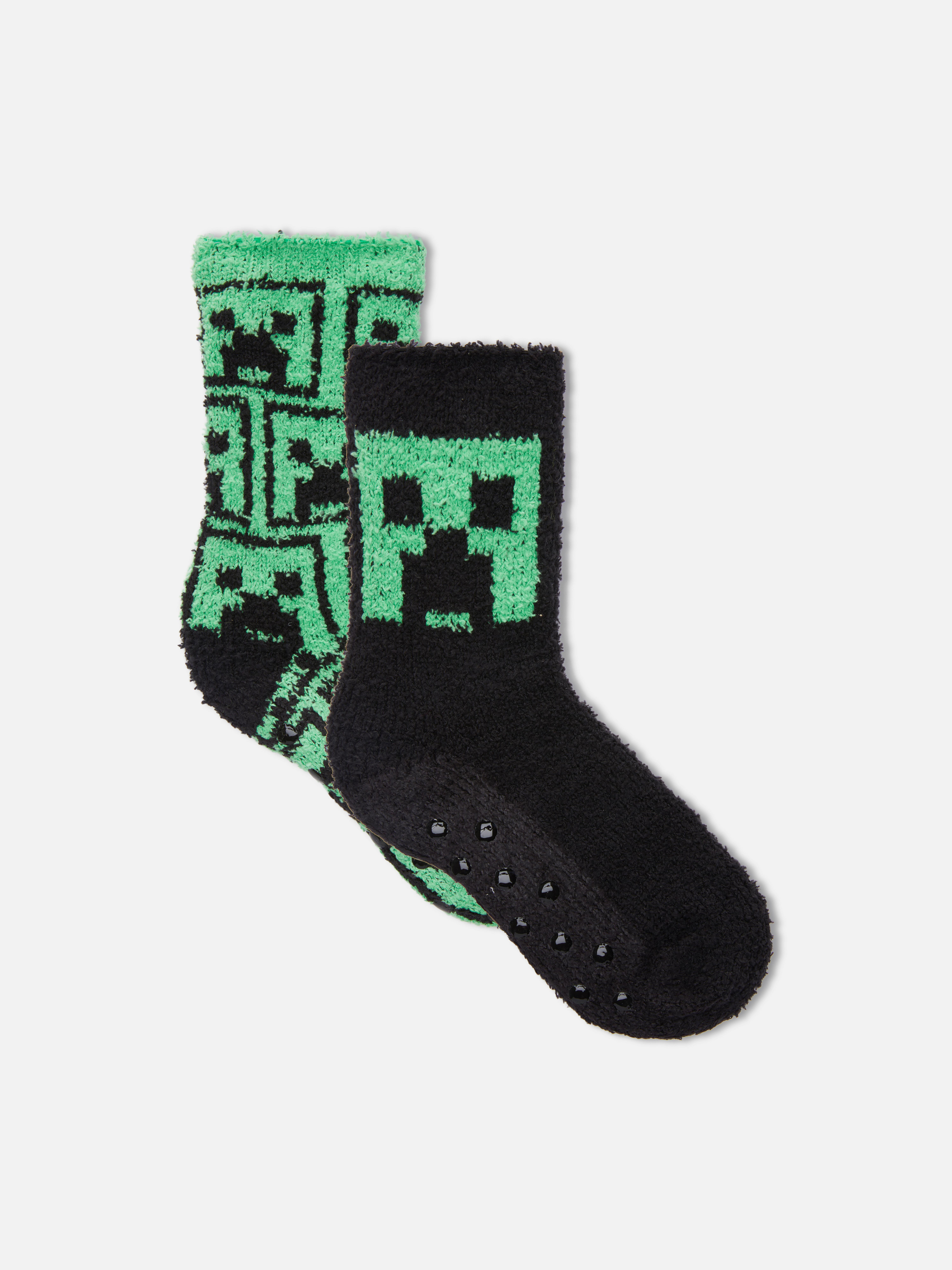 2pk Minecraft Fluffy Socks