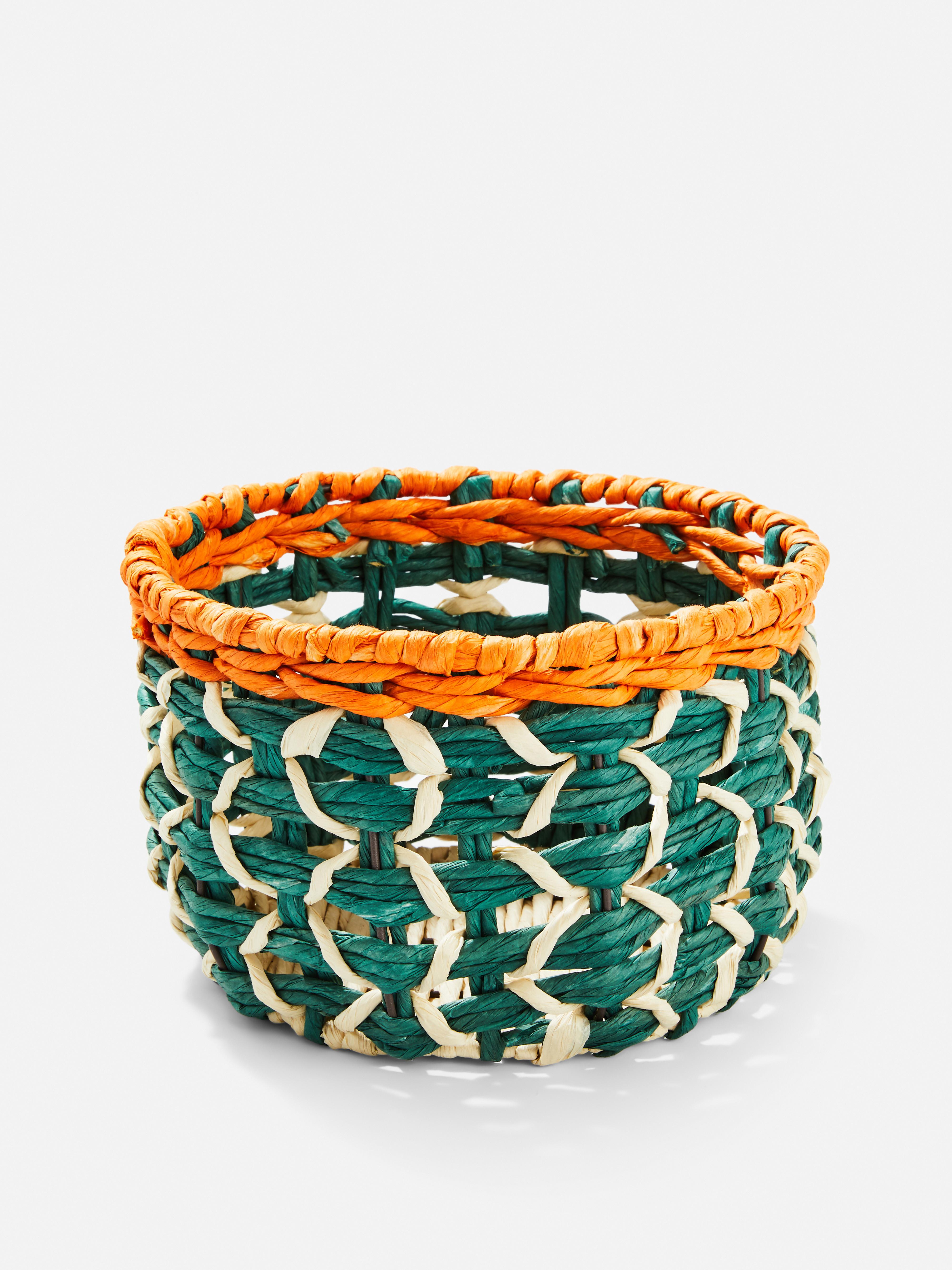 Tricoloured Weaved Basket