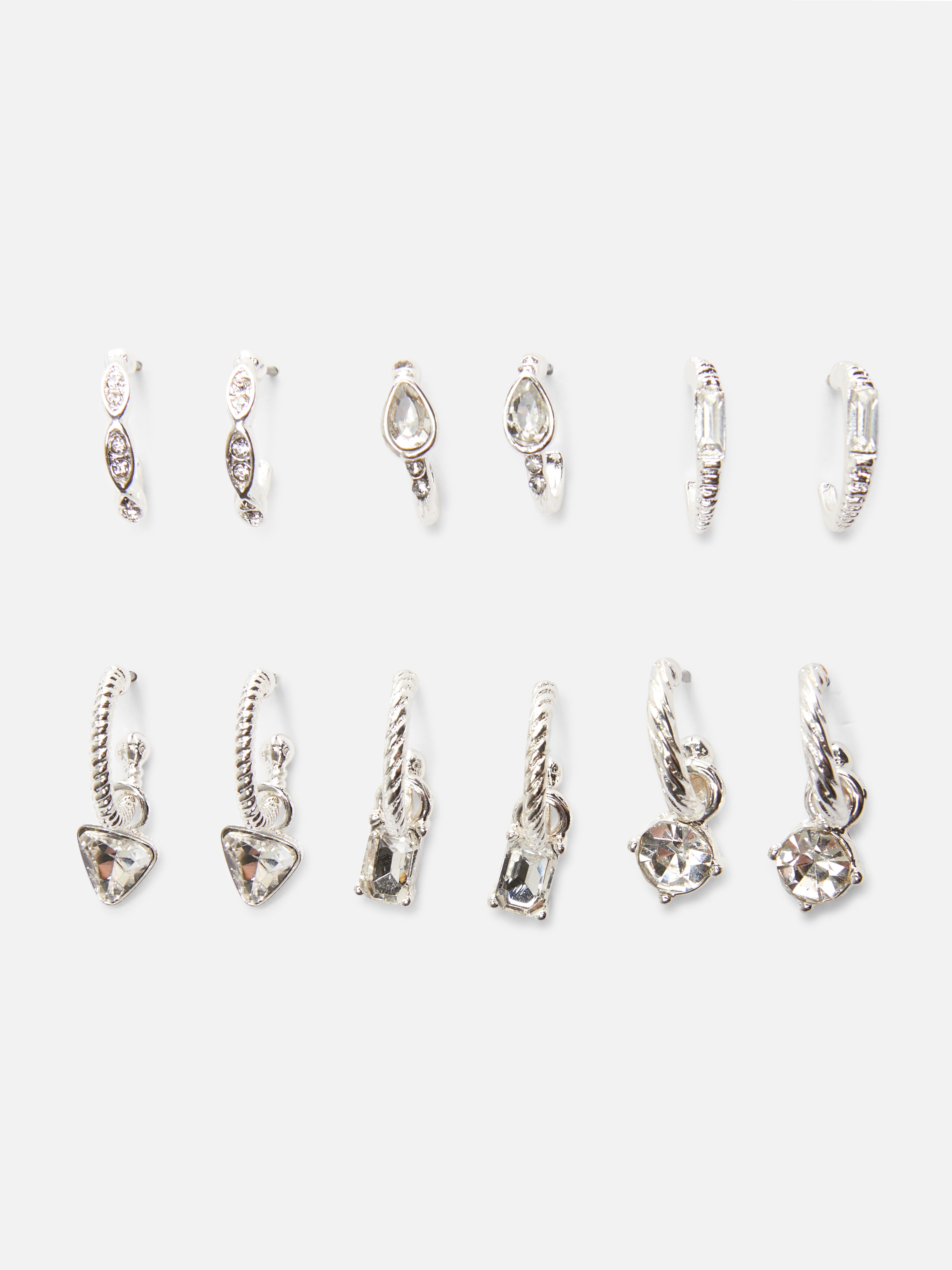 Oorbellen met edelstenen, set van 6 Primark