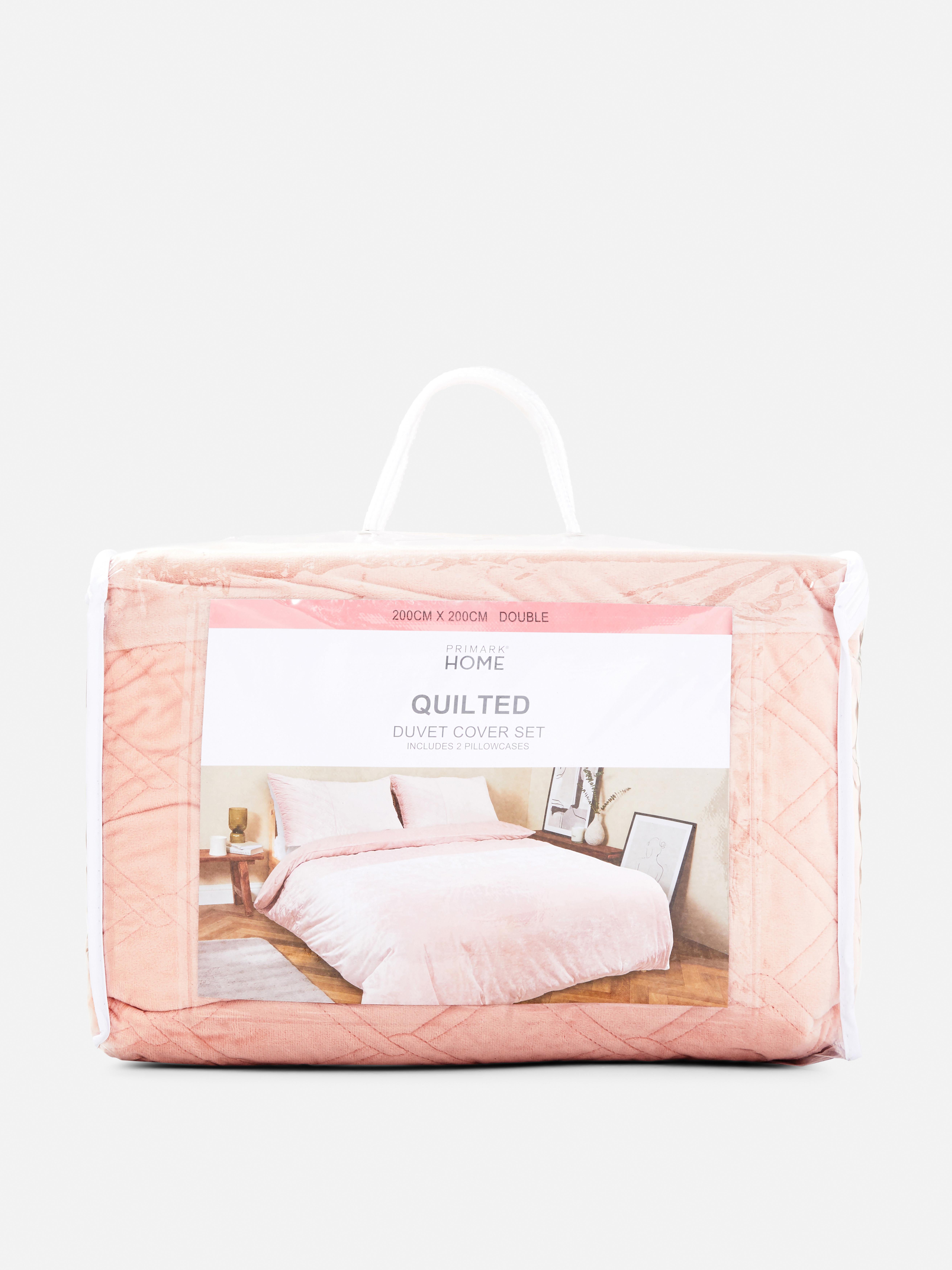 Minky Quilted Double Duvet Cover Set