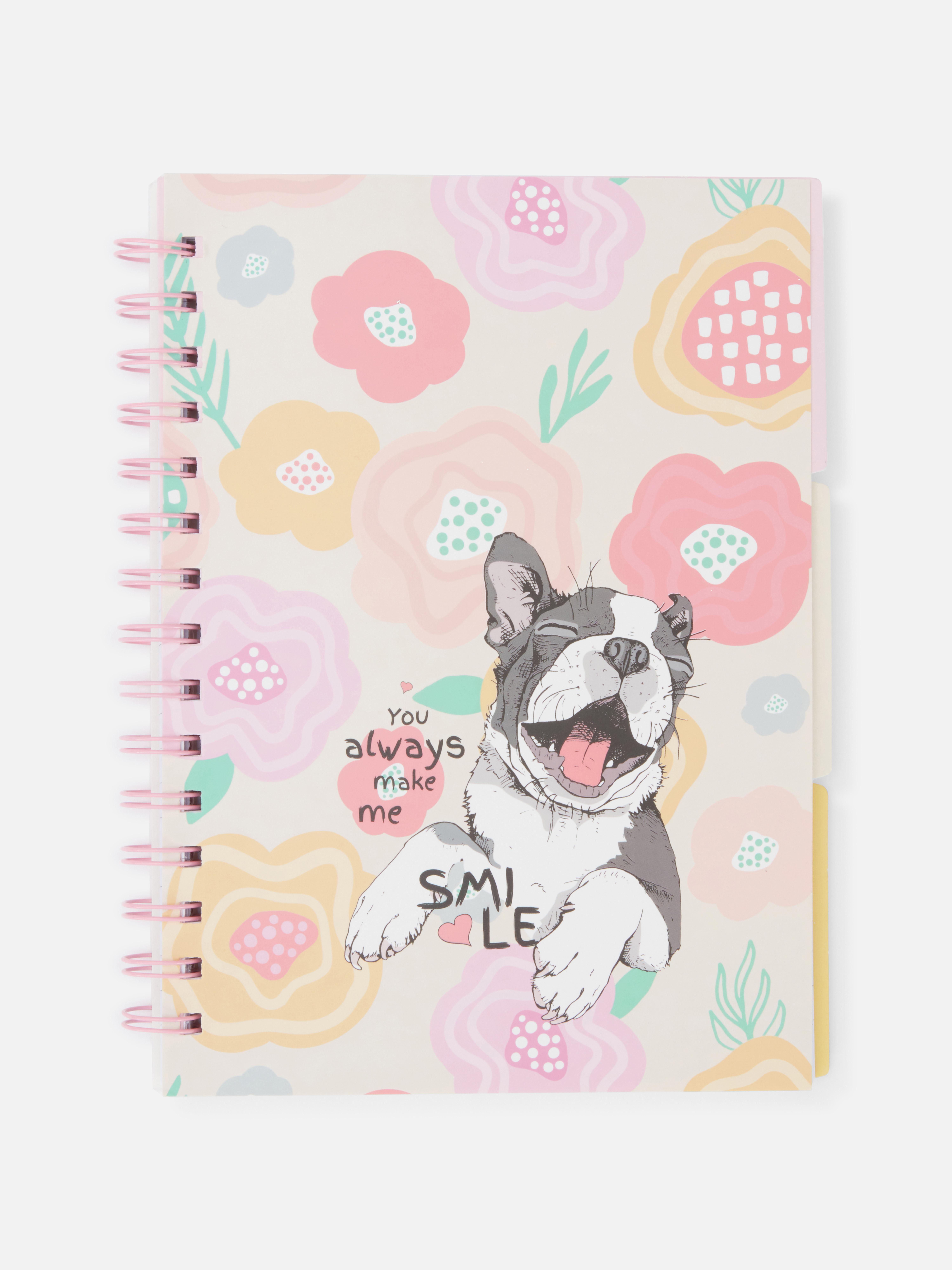 Carnet A5 à onglet et motif bouledogue
