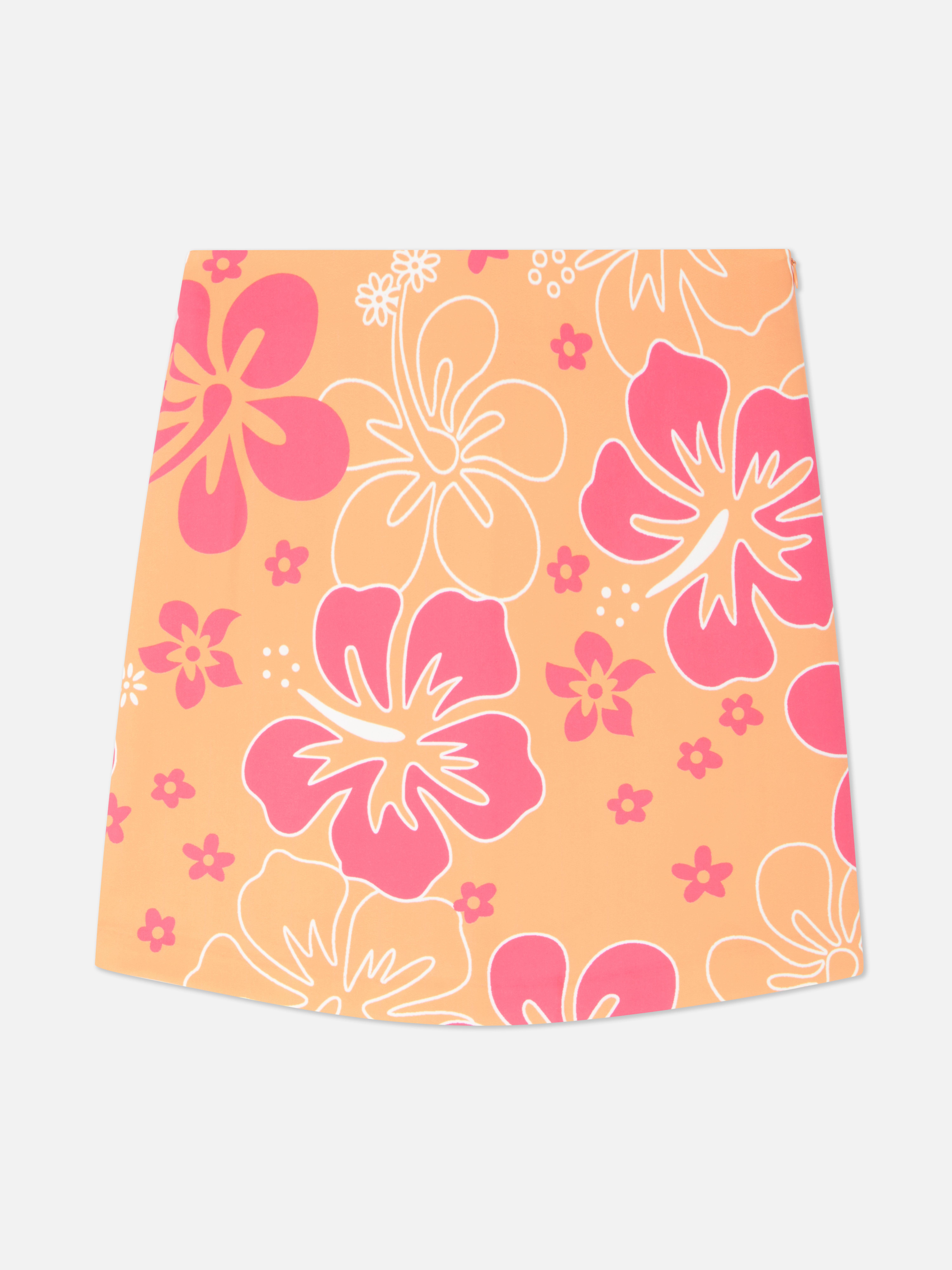 Tropical Print Mini Skirt