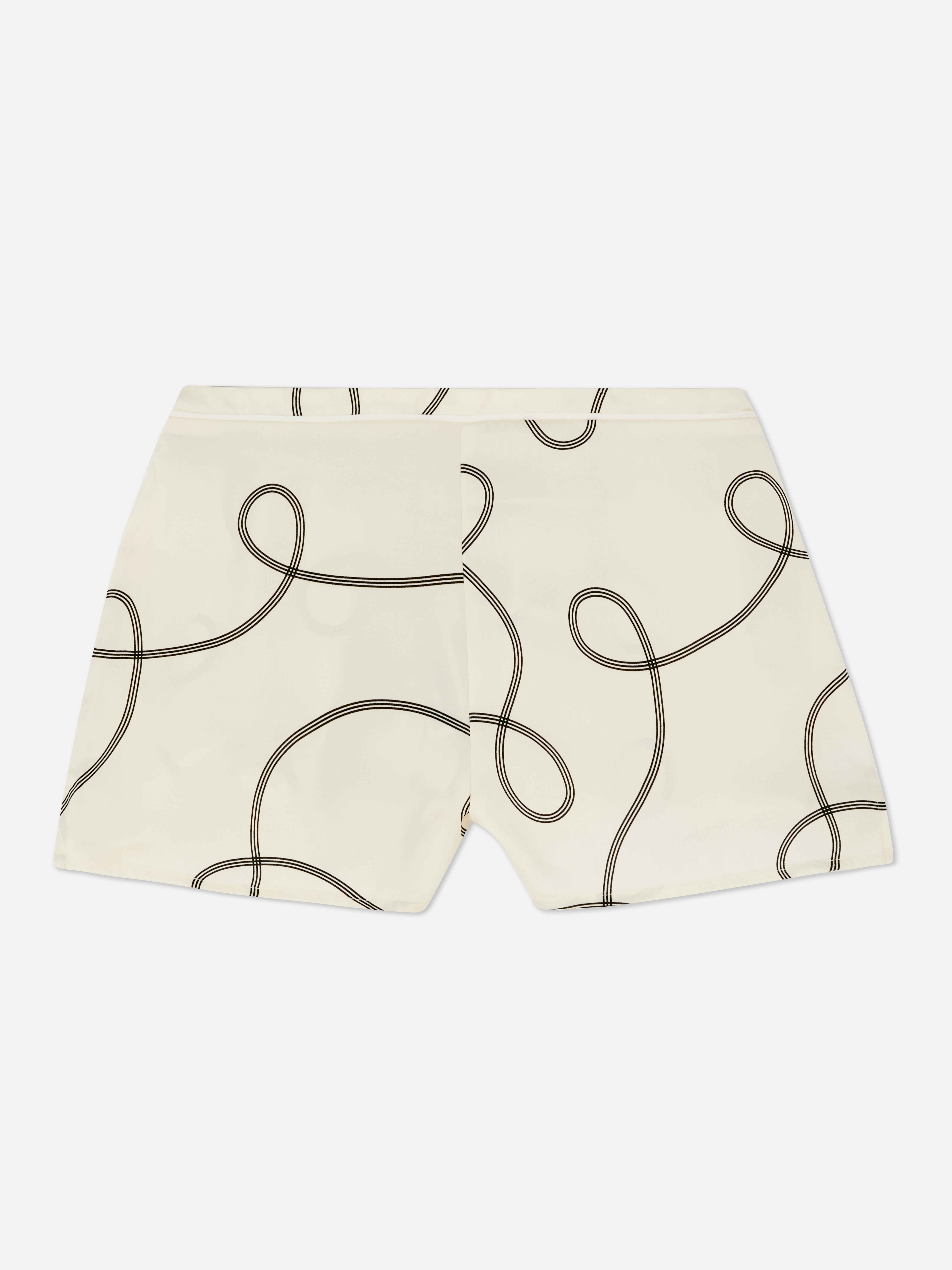 Satin Printed Pyjama Shorts