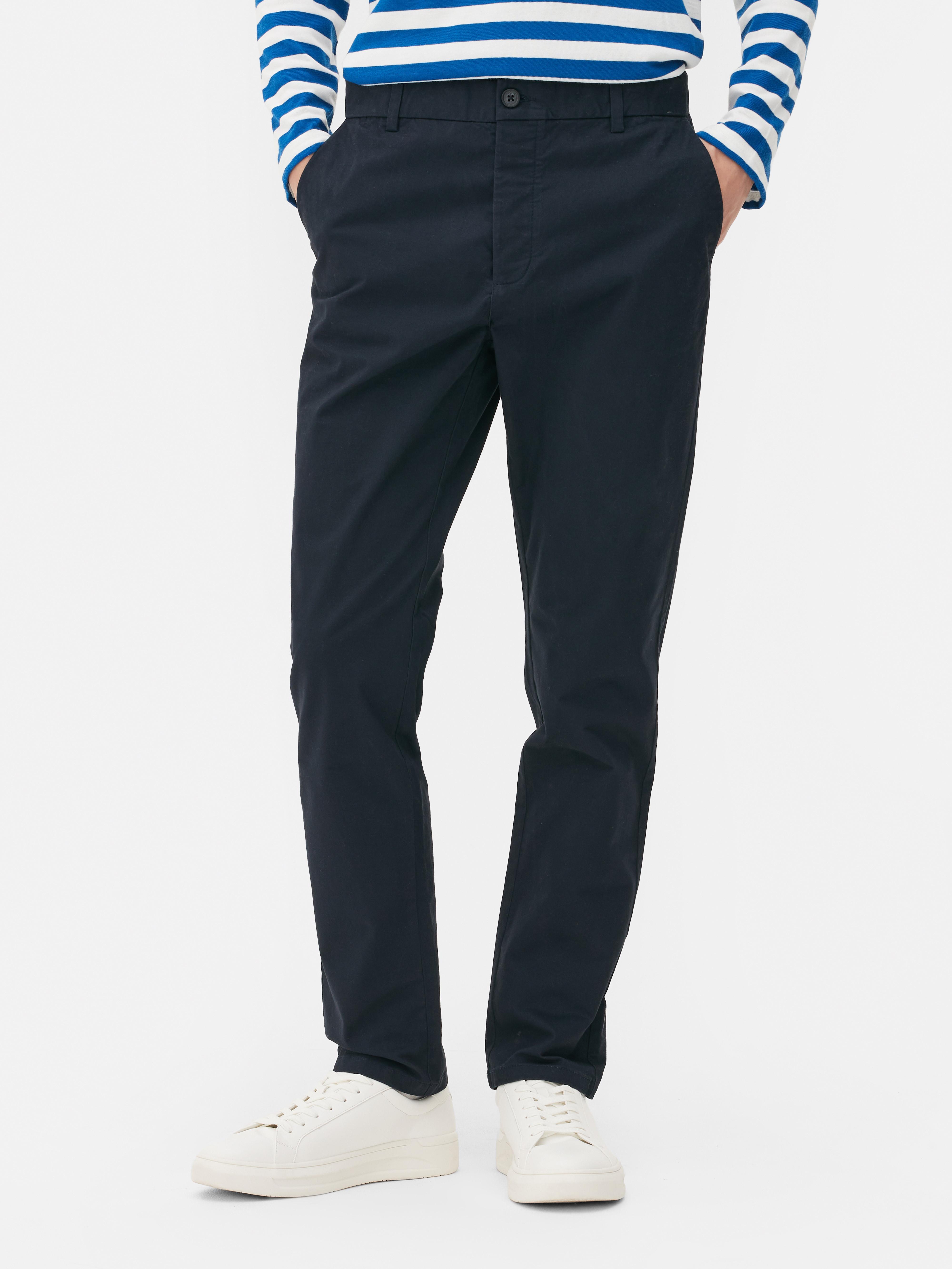 Men's Navy Slim Fit Stretch Chinos | Primark