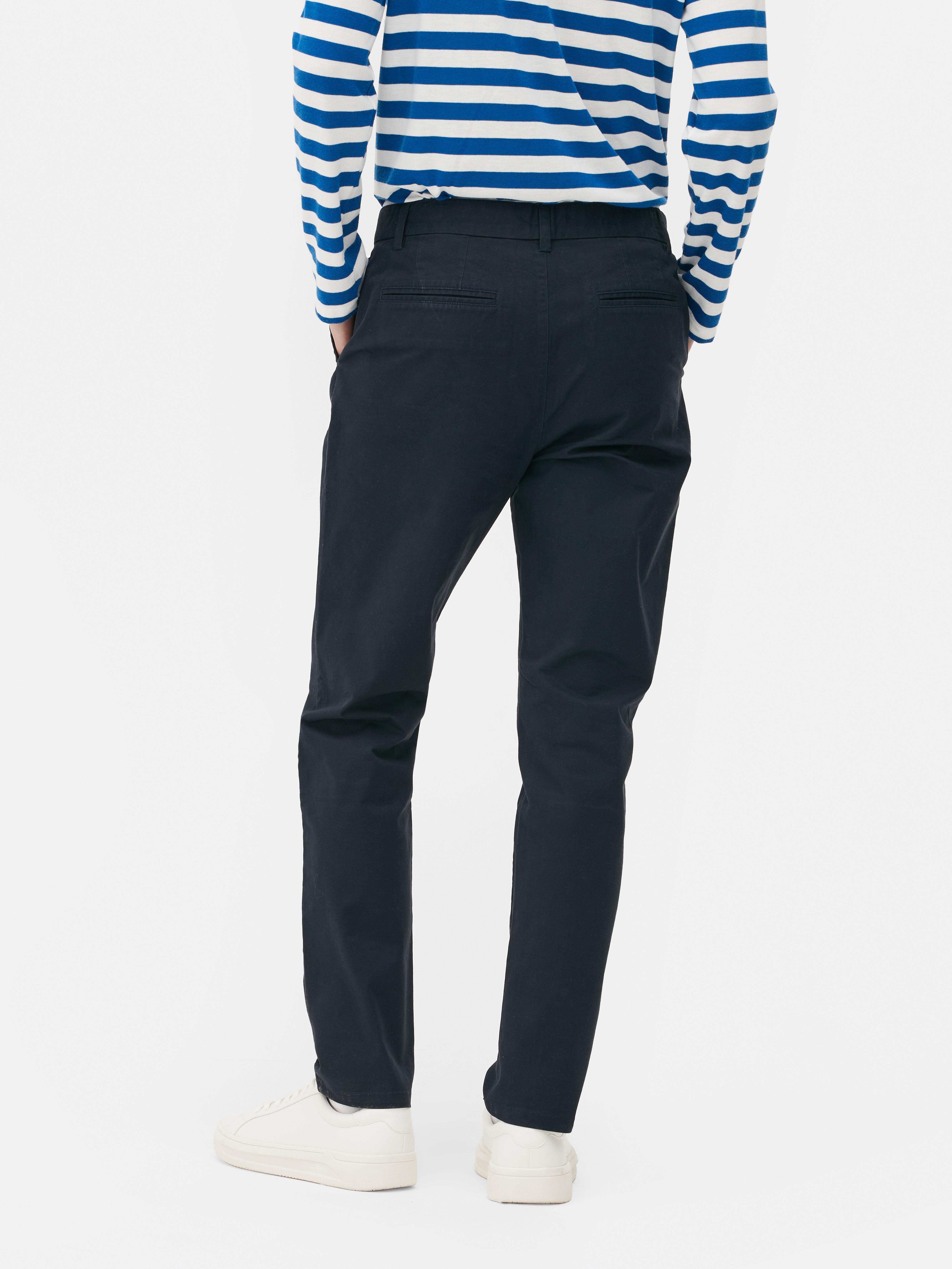 Men's Navy Slim Fit Stretch Chinos | Primark