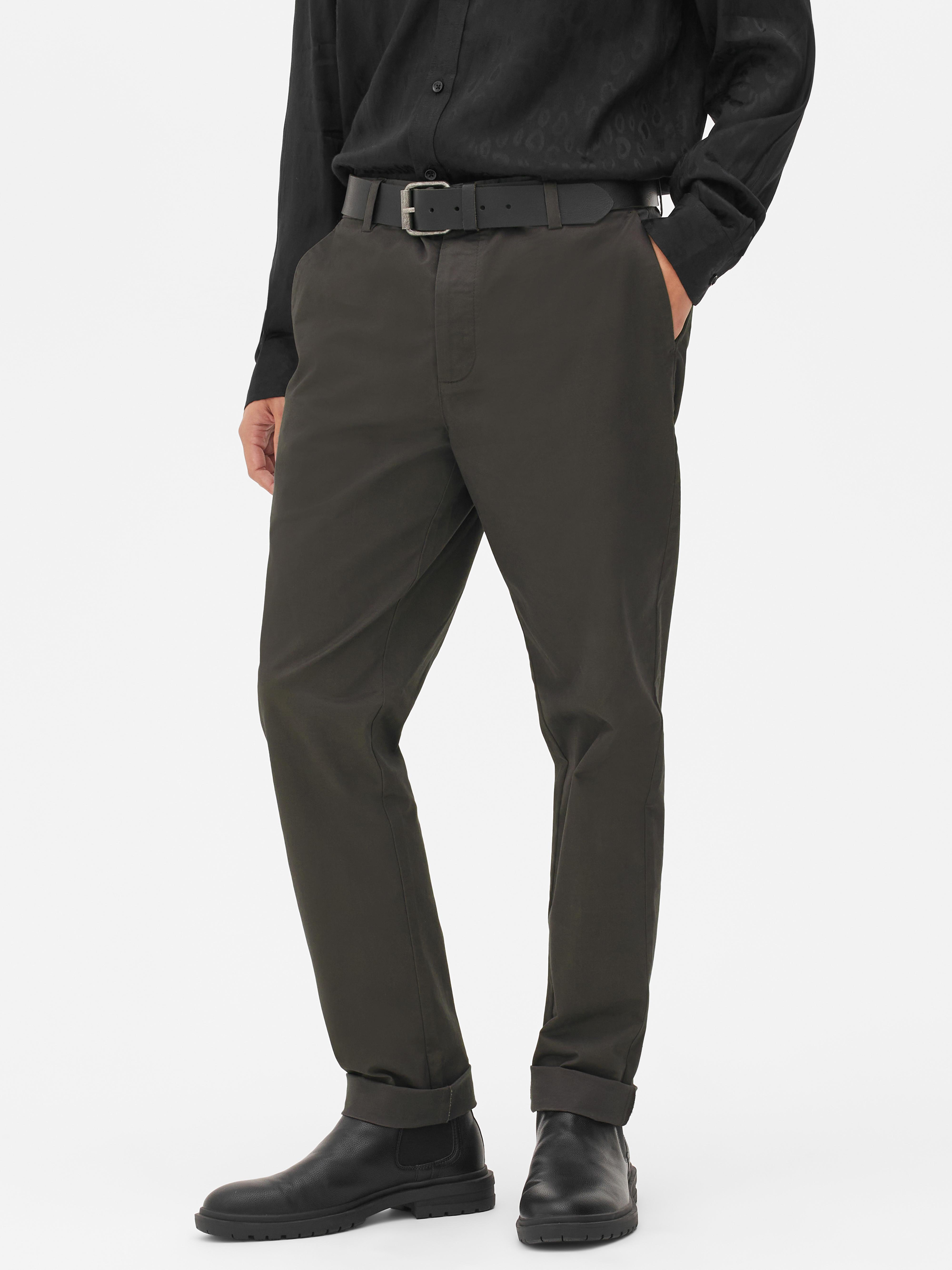 Men's Charcoal Slim Fit Stretch Chinos | Primark
