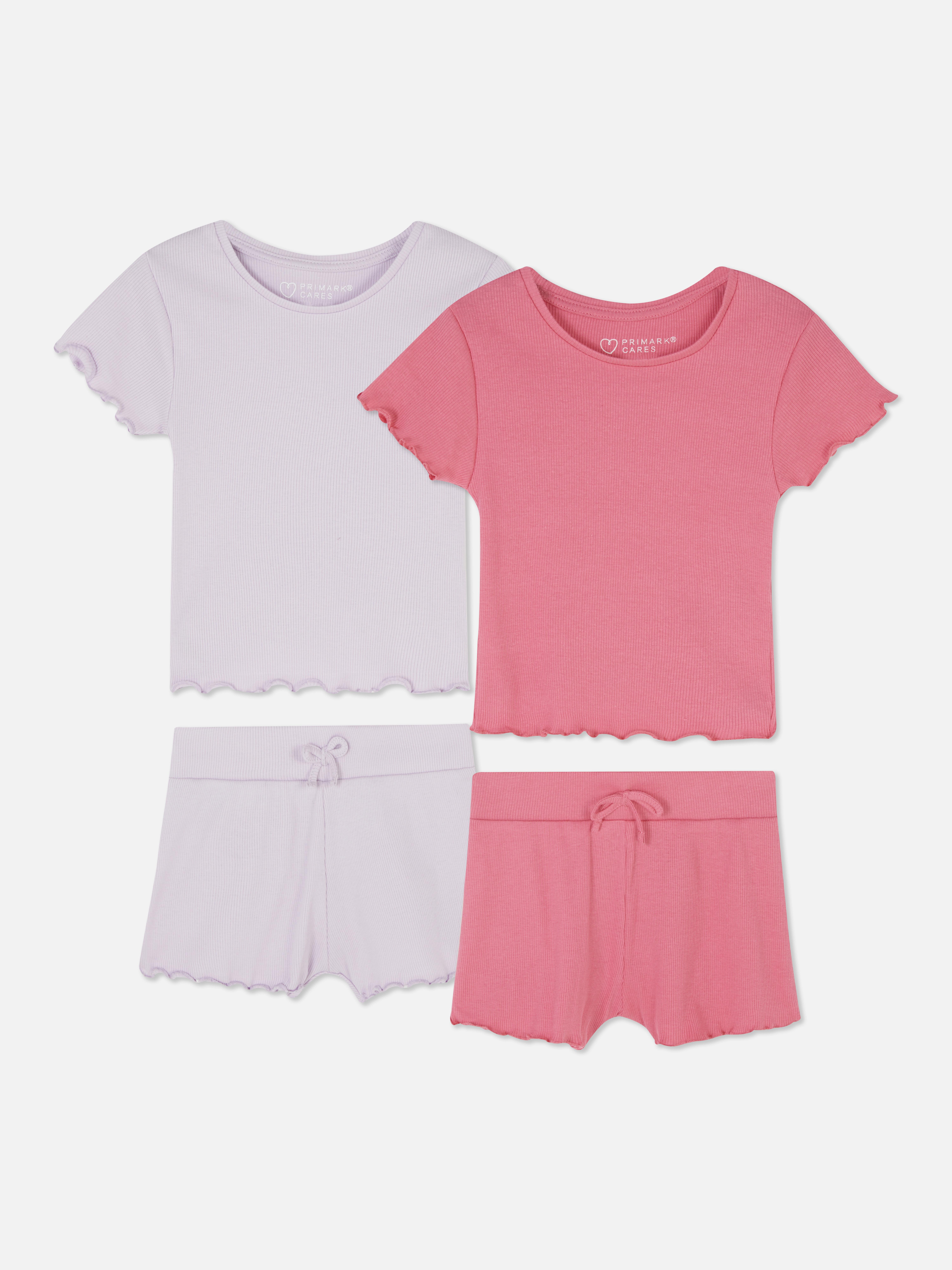 2pk Ribbed T-shirt & Shorts Set