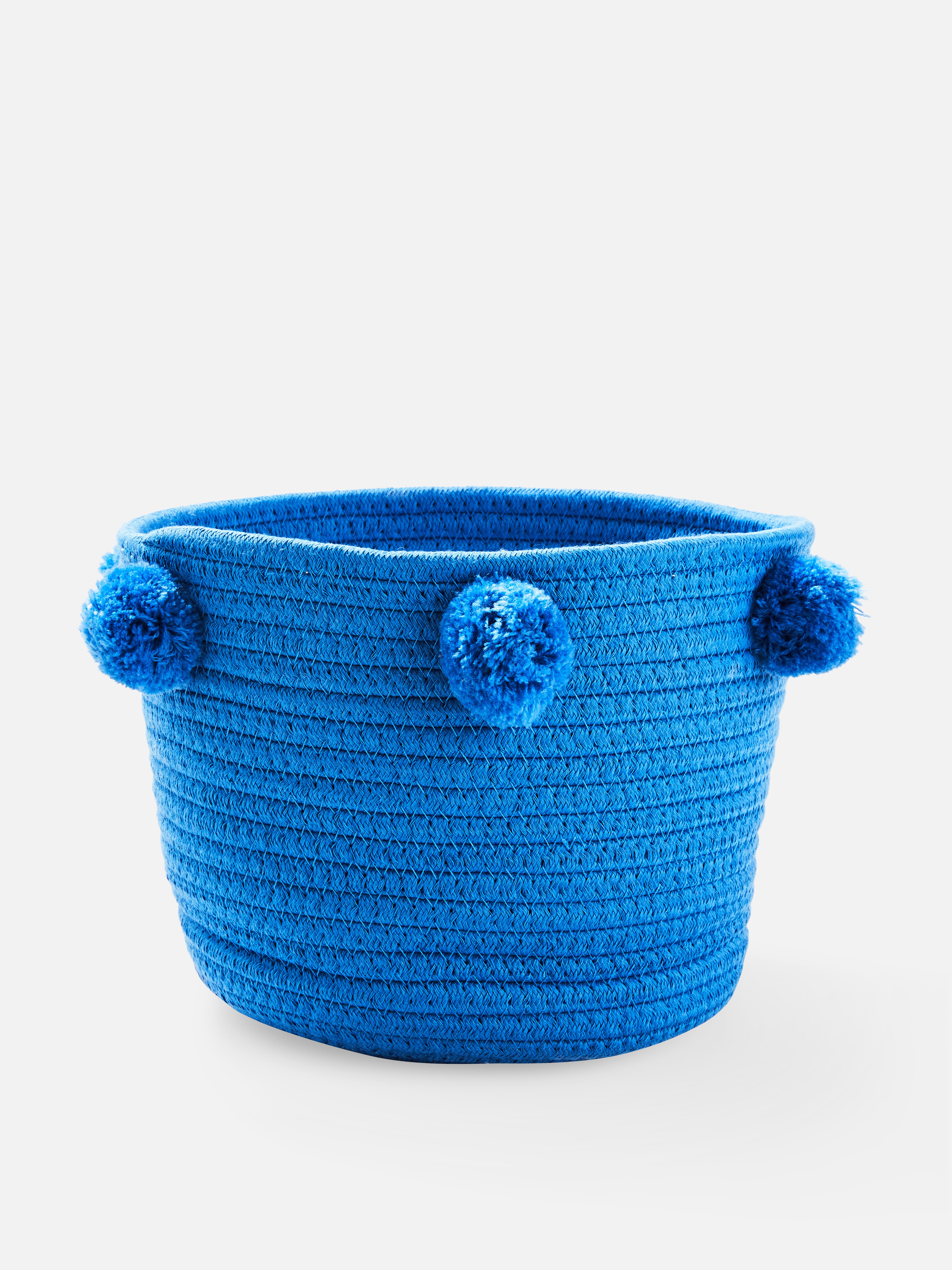 Pom-Pom Storage Basket Blue