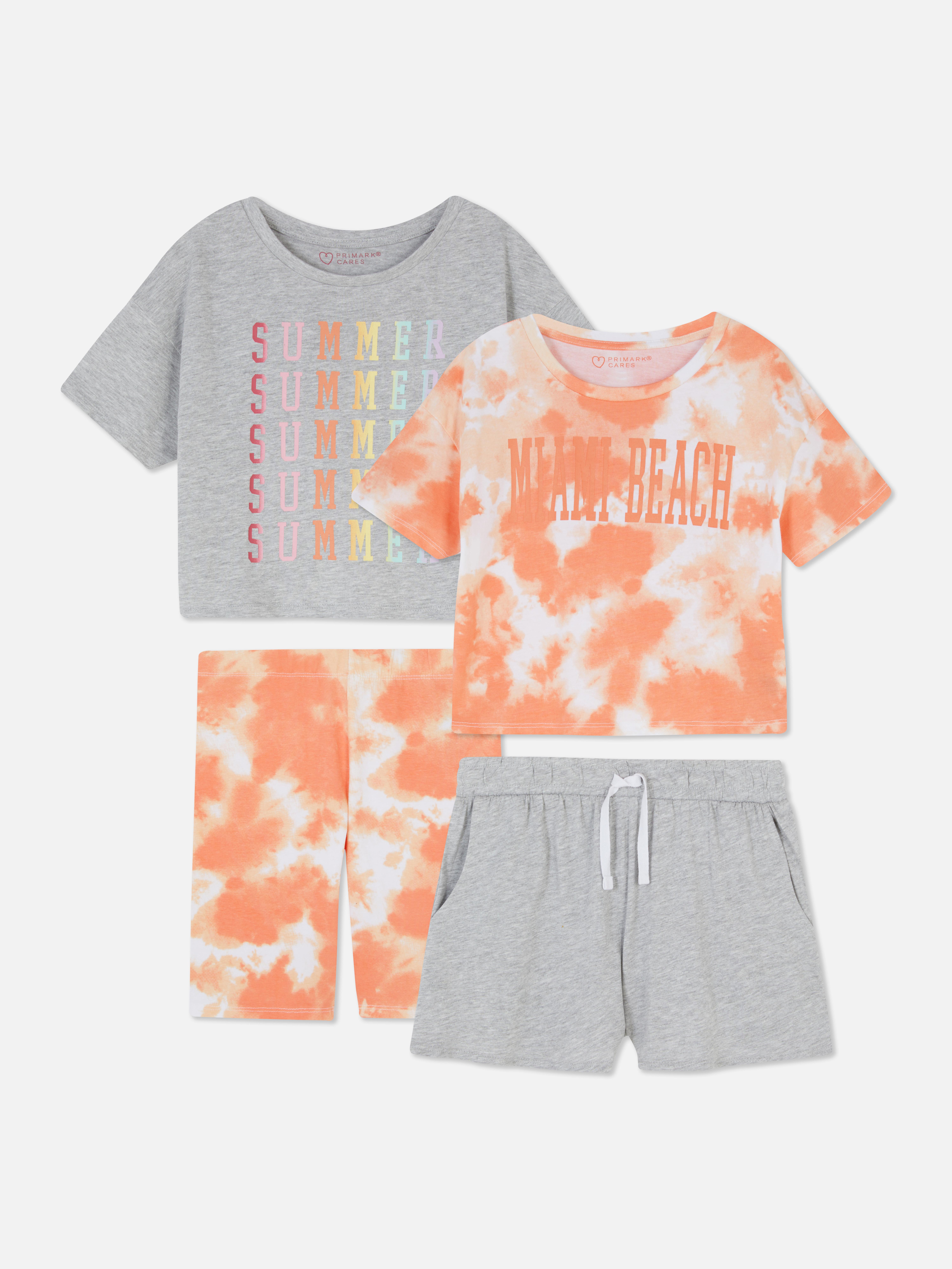 2pk Colourful Cotton Tops and Shorts Set
