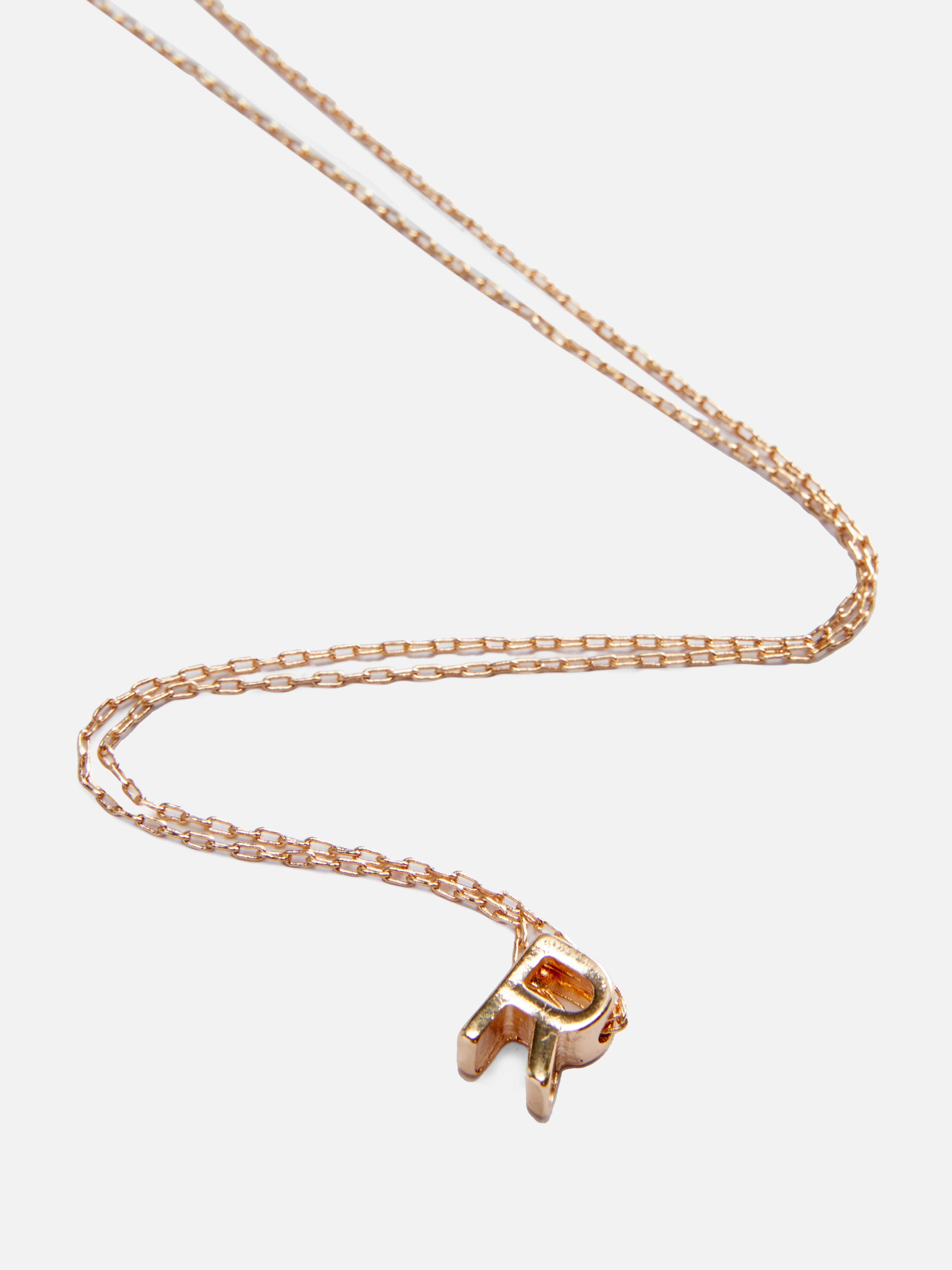 Minimalist Initial Pendant Chain Necklace
