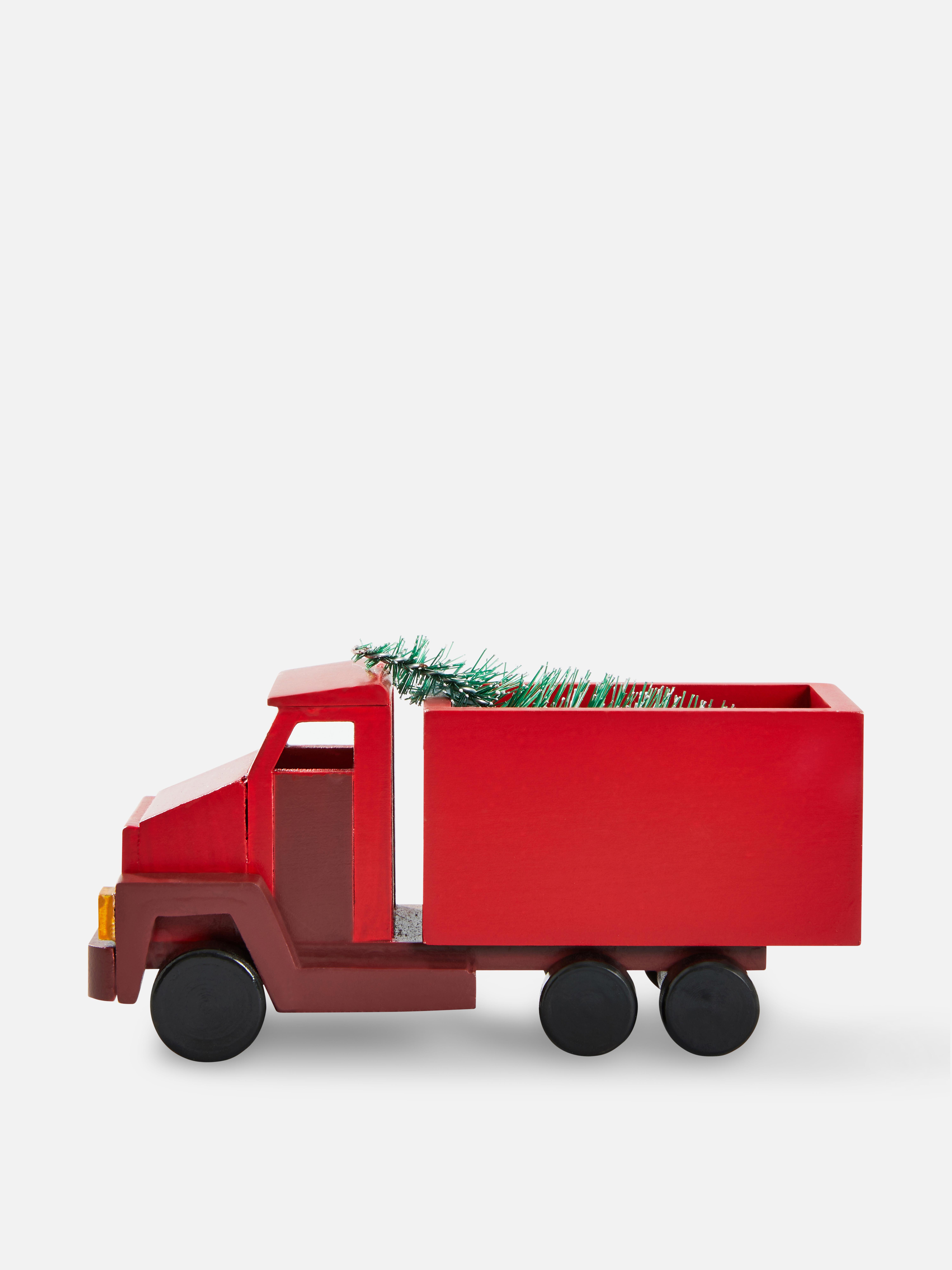 Wooden Christmas Tree Truck Decoration