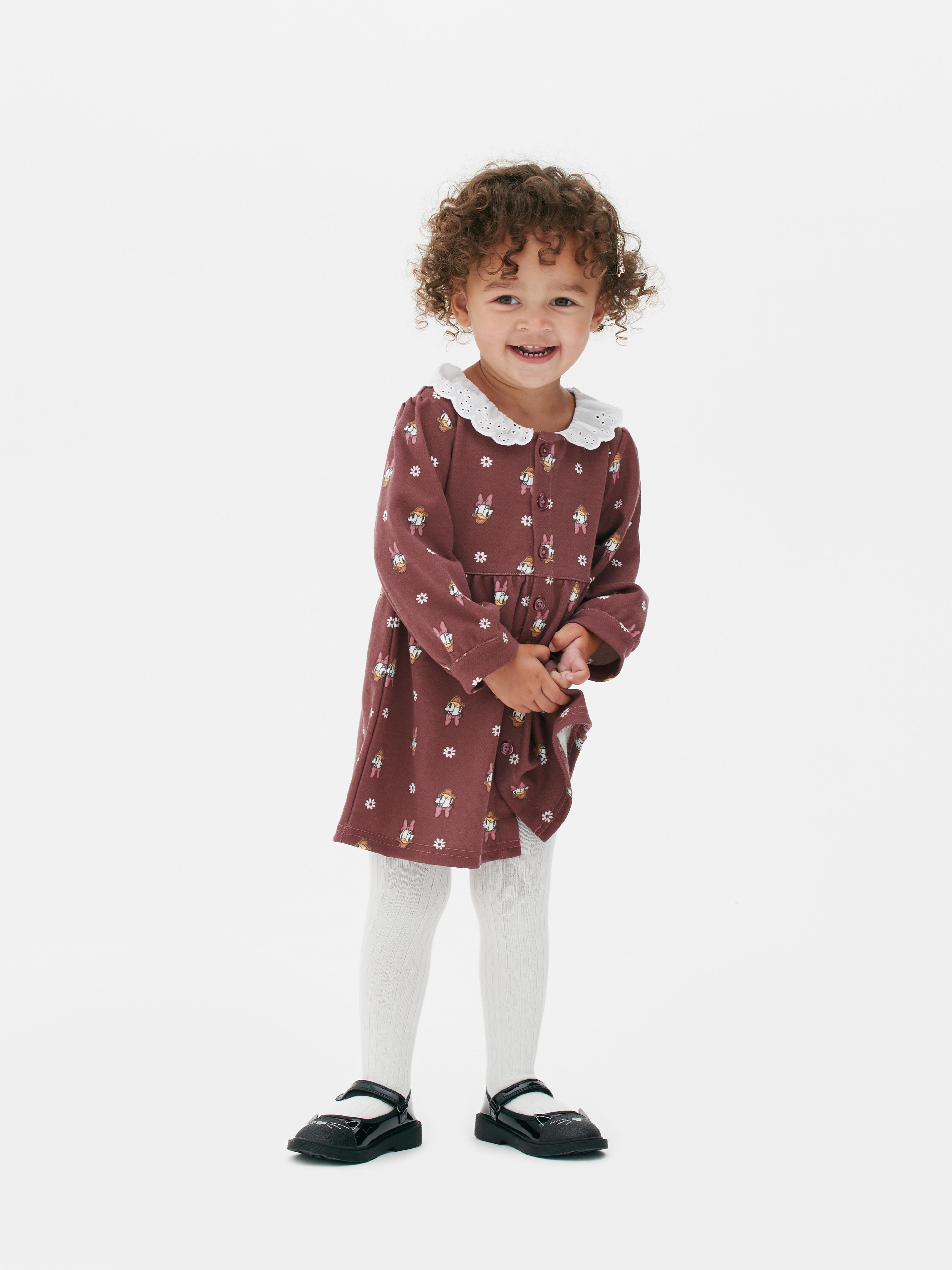 Disney's Daisy Duck Floaty Button-Up Dress and Tights Set