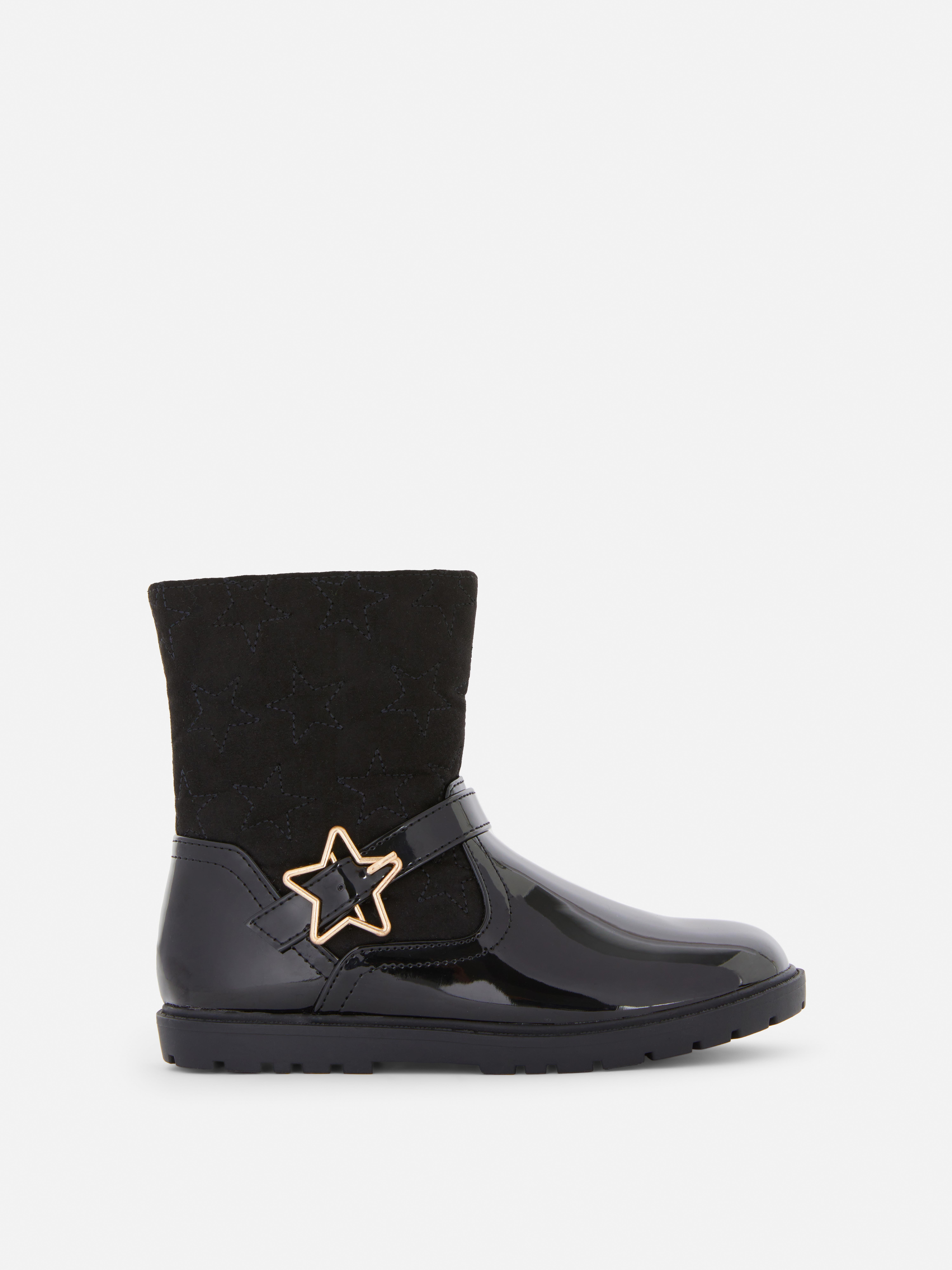 Quilted Mid Star Embellished Boots