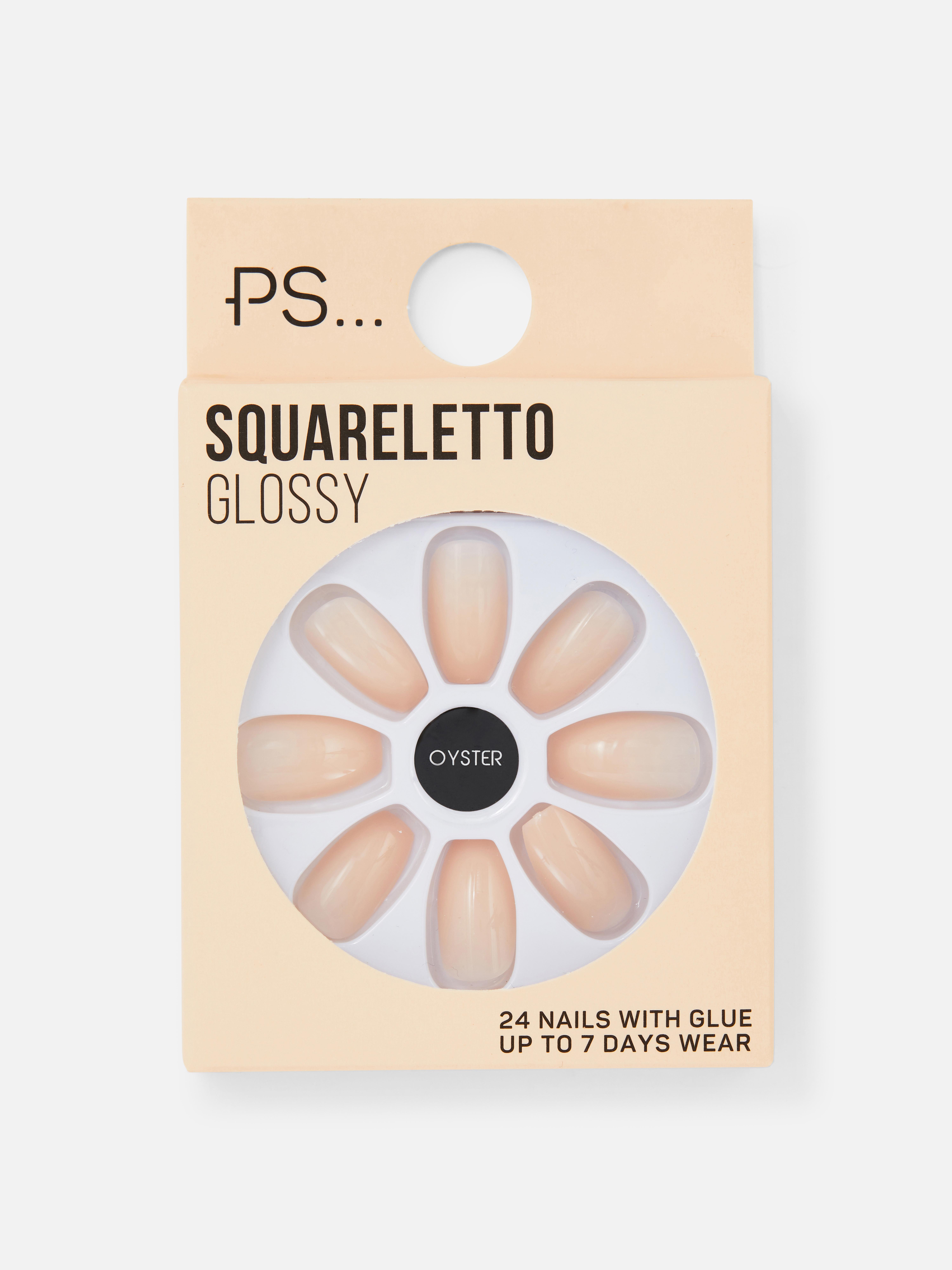 PS… Squareletto Glossy False Nails Oyster
