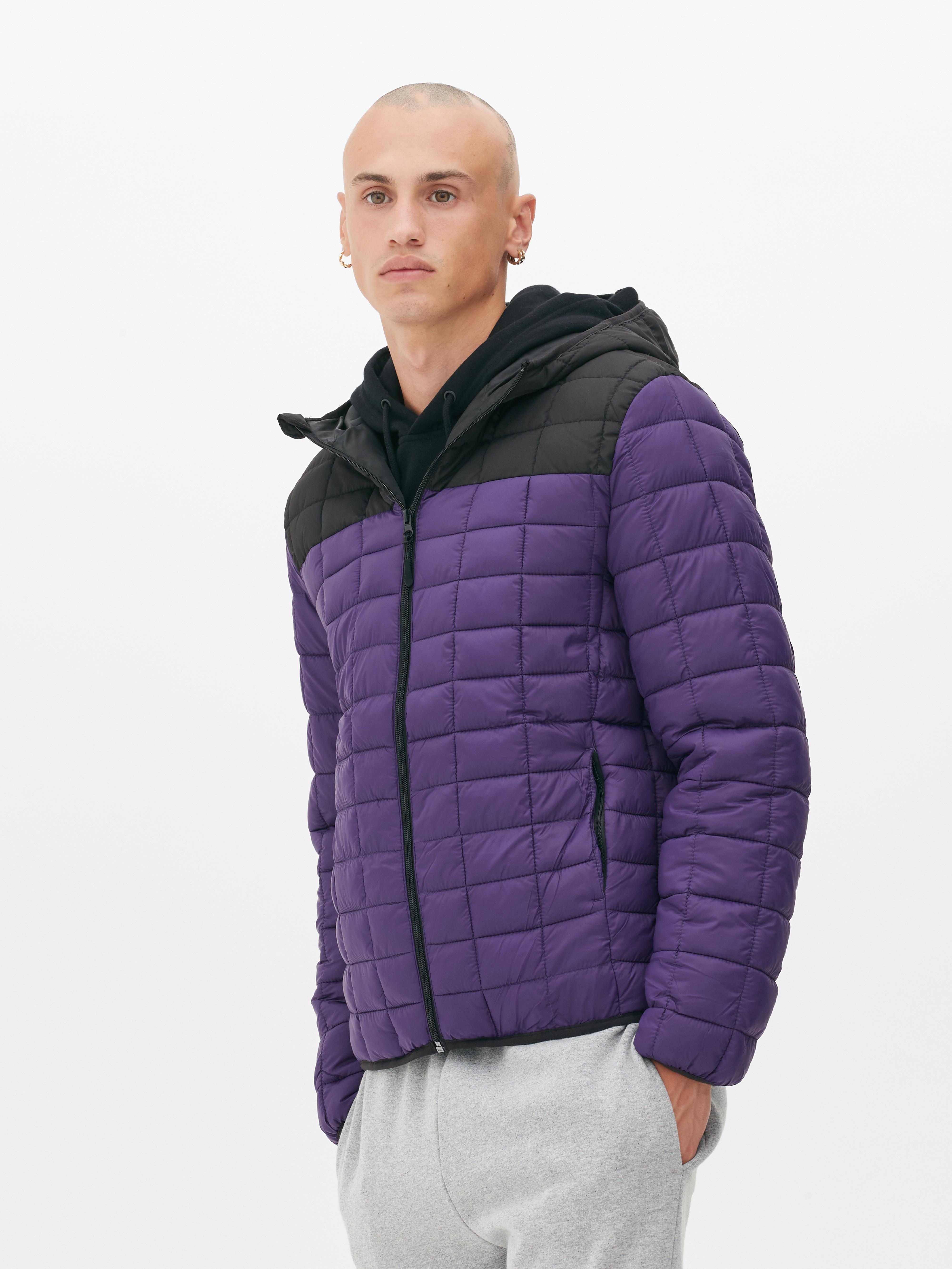 Colour Block Square Quilted Puffer Jacket