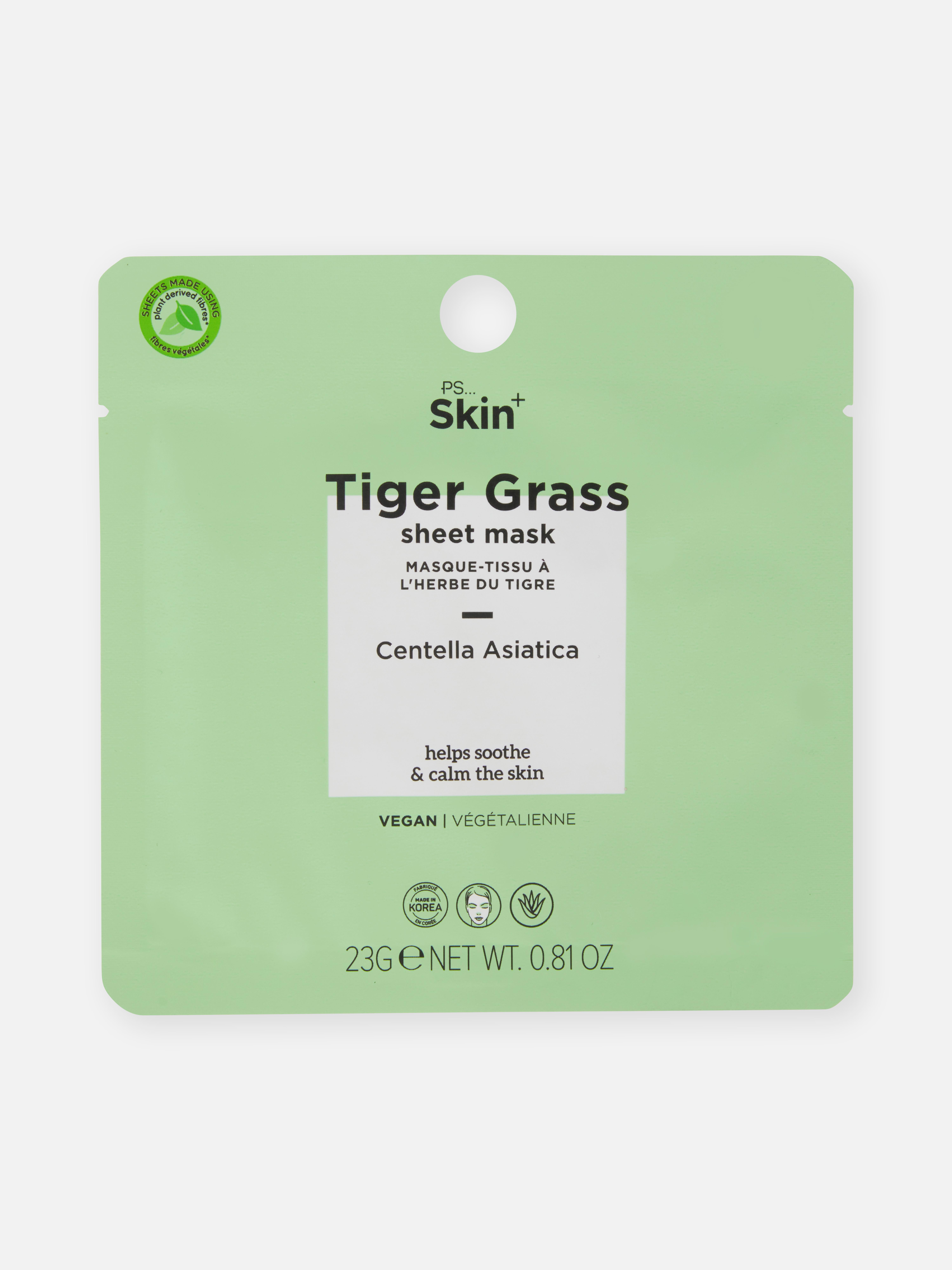 PS… Skin + Tiger Grass Sheet Mask