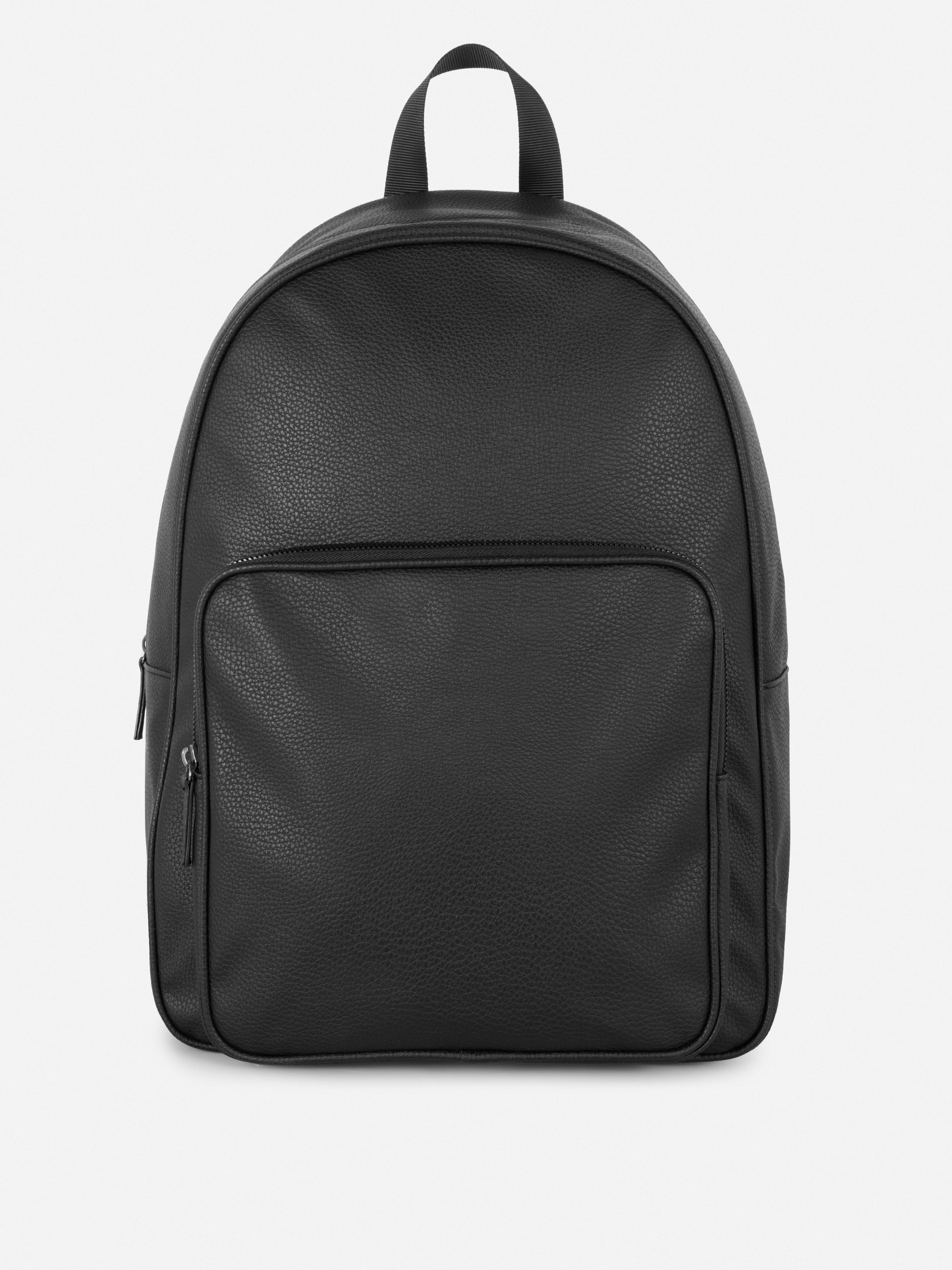 Faux Leather Backpack Black 2