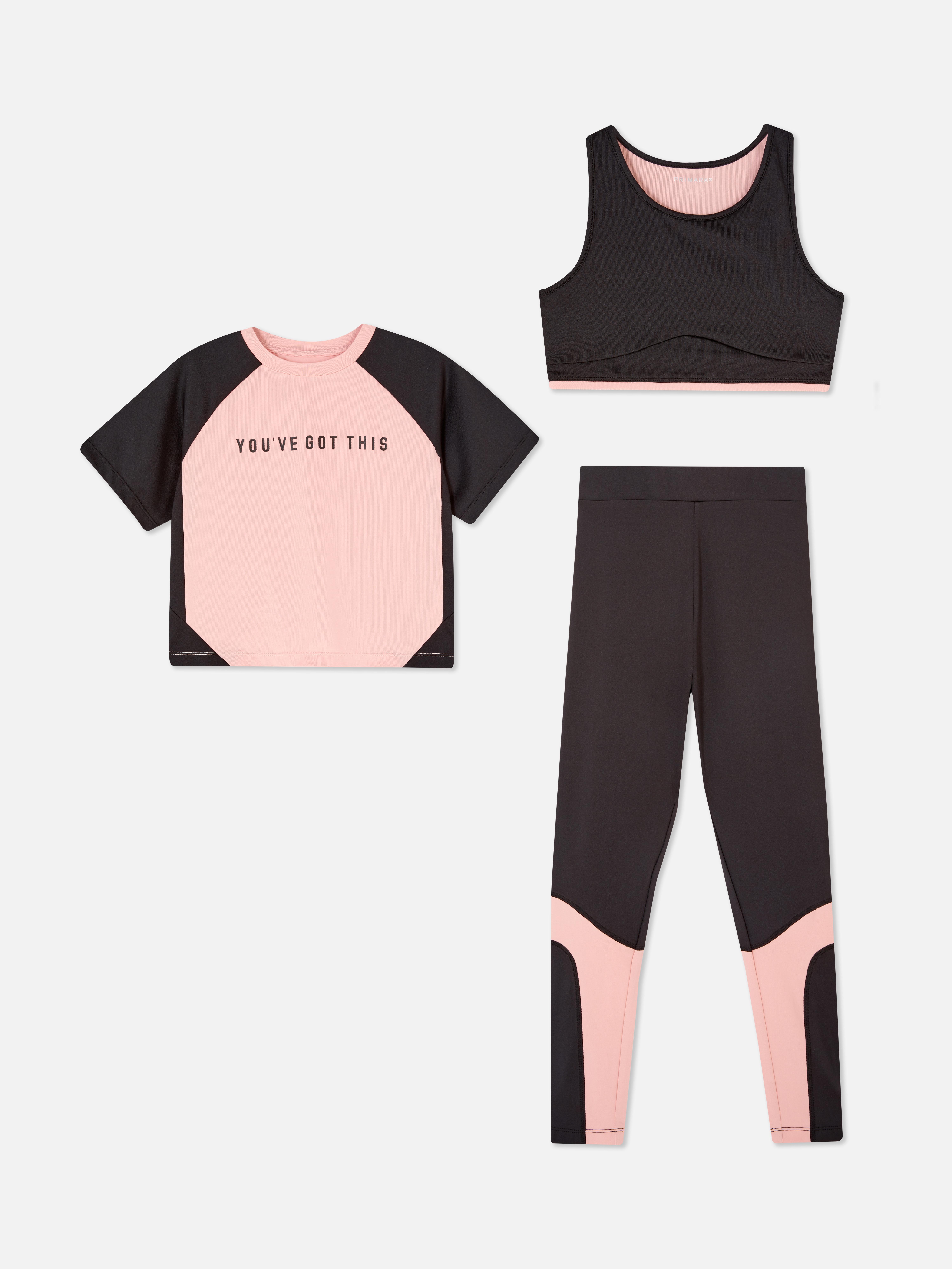 Colour Block Three-Piece Activewear Set