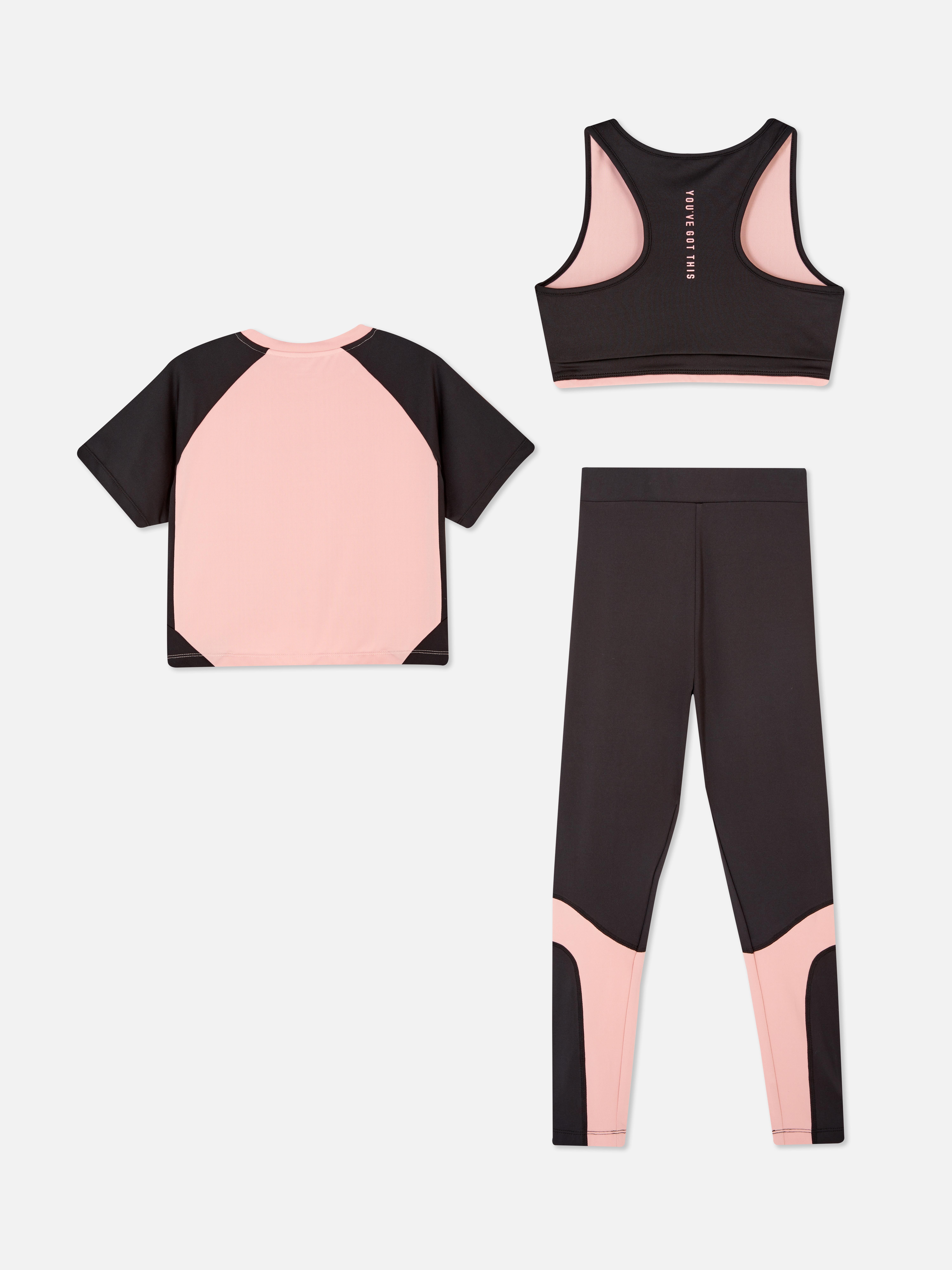 Colour Block Three-Piece Activewear Set