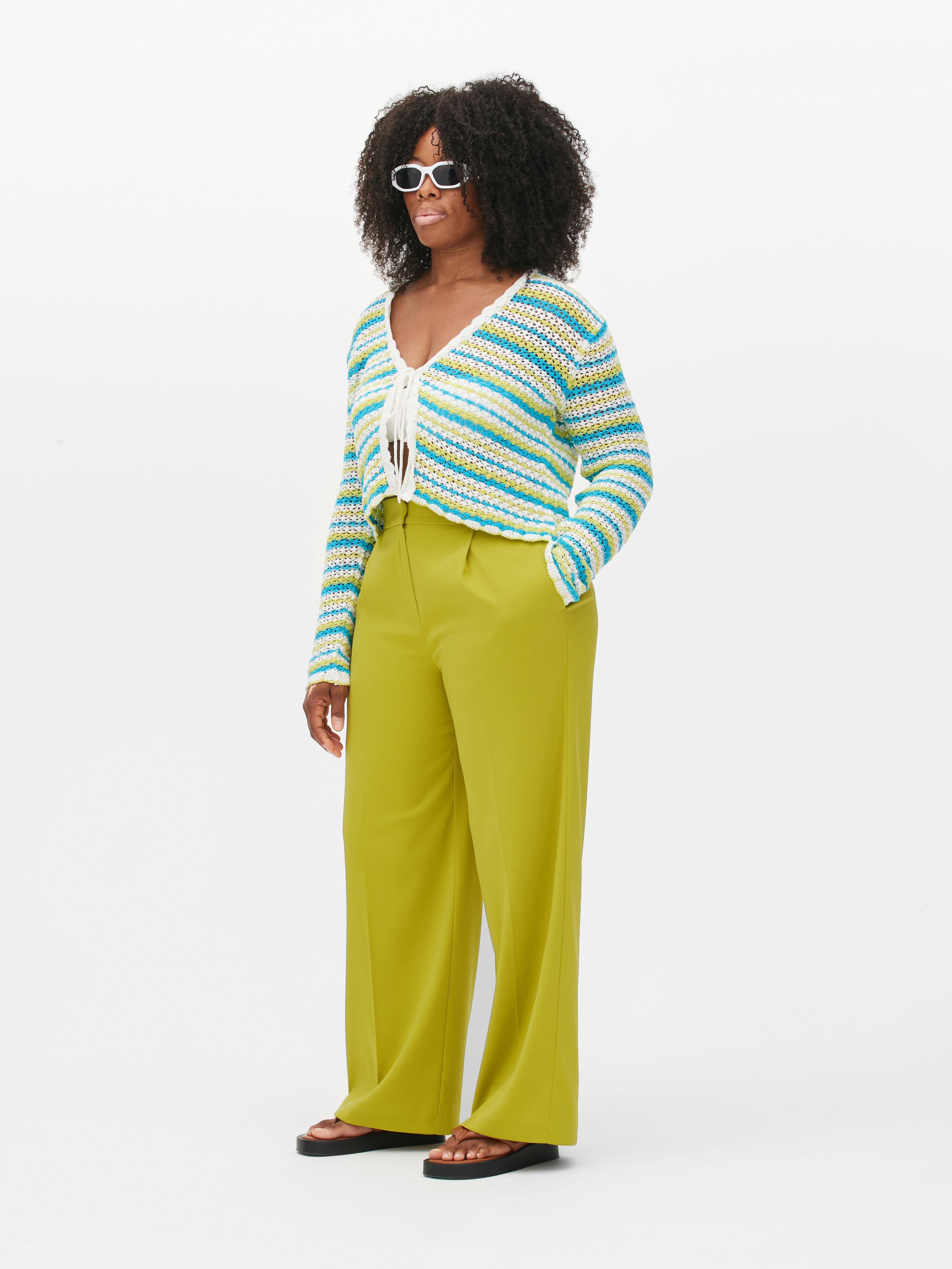 wide leg pants yellow