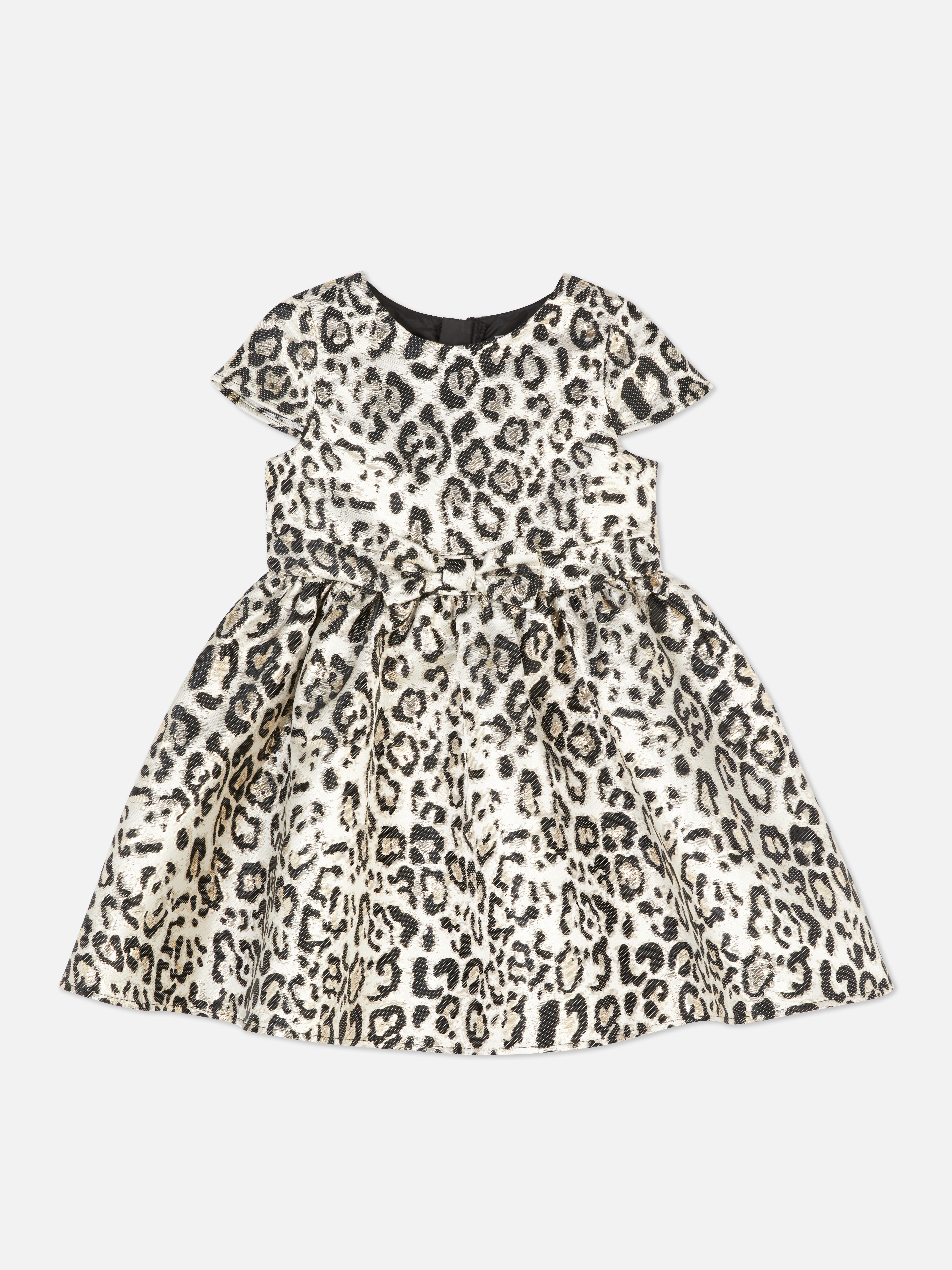 Metallic Leopard Print Party Dress