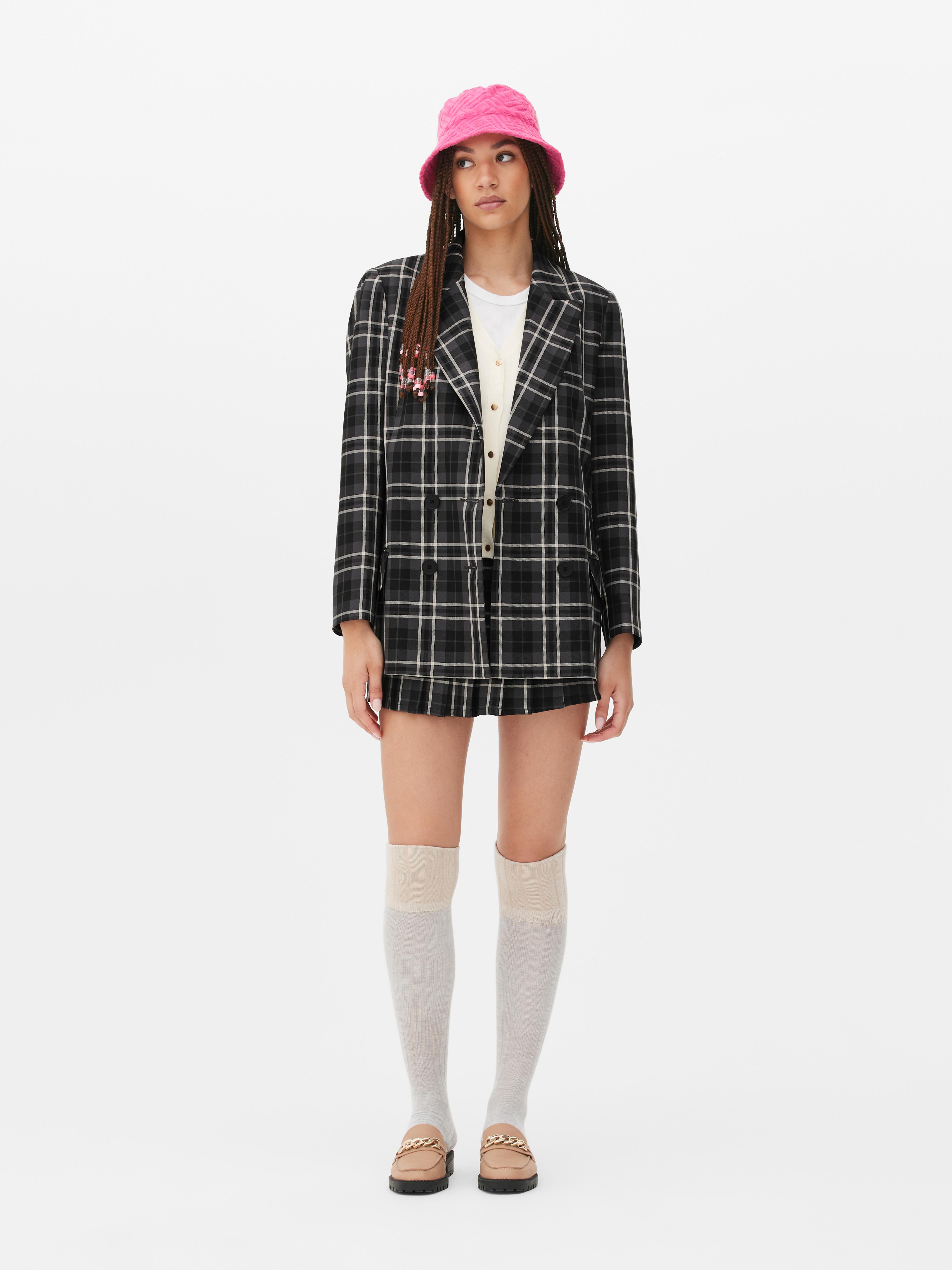 Co-ord Checked Double-Breasted Blazer