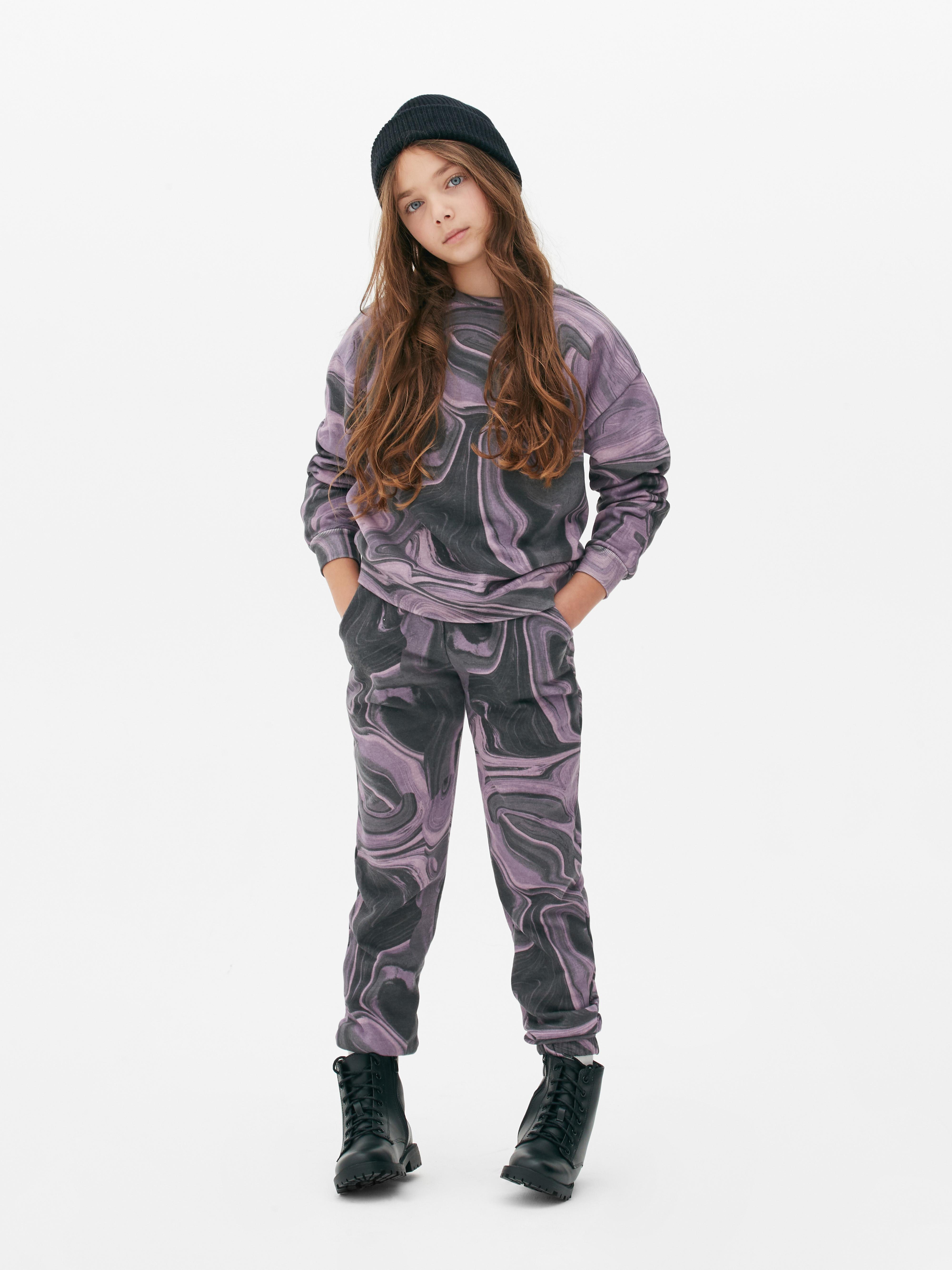 Co-ord Marble Effect Sweatshirt and Joggers Set