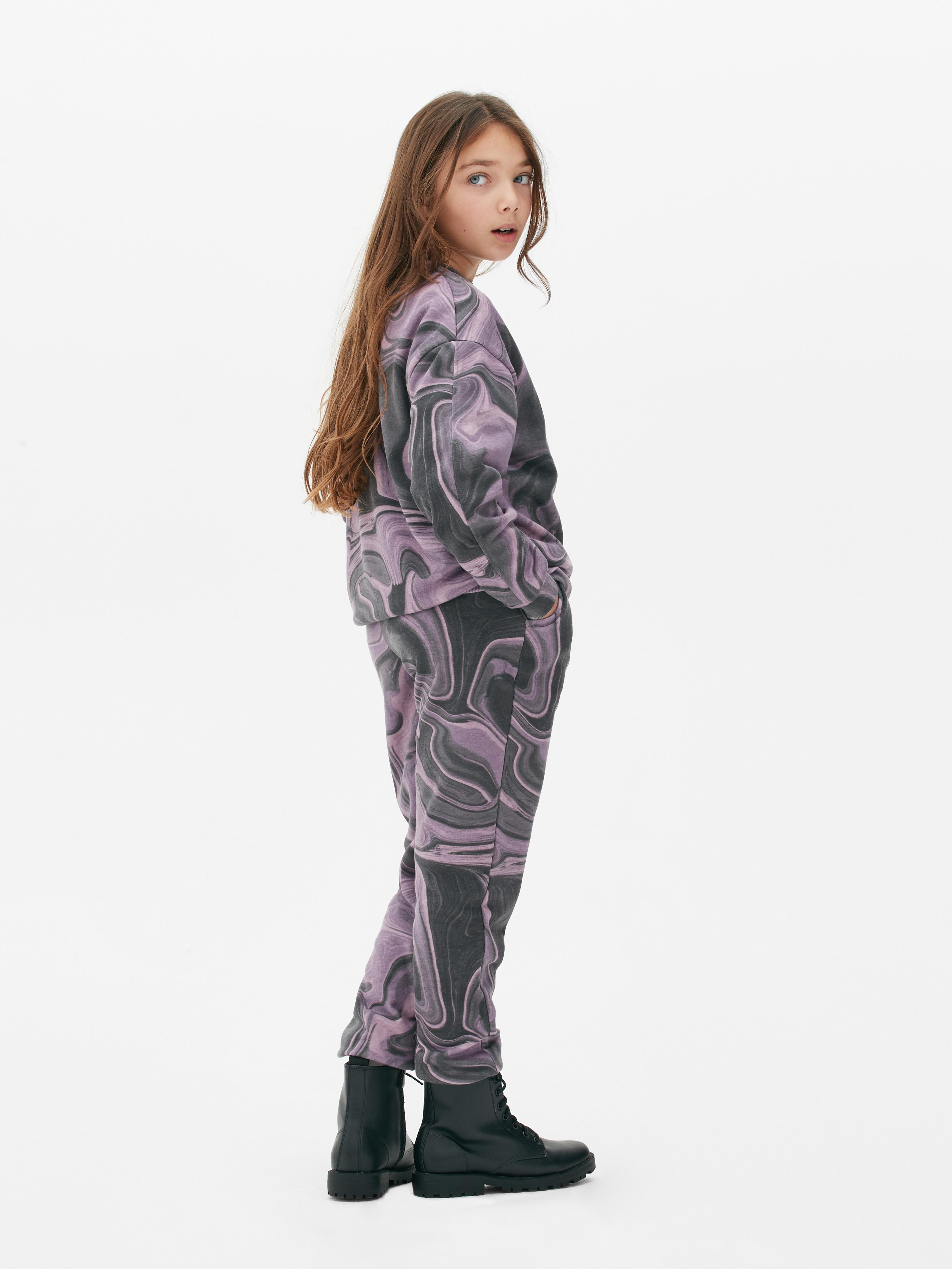 Co-ord Marble Effect Sweatshirt and Joggers Set