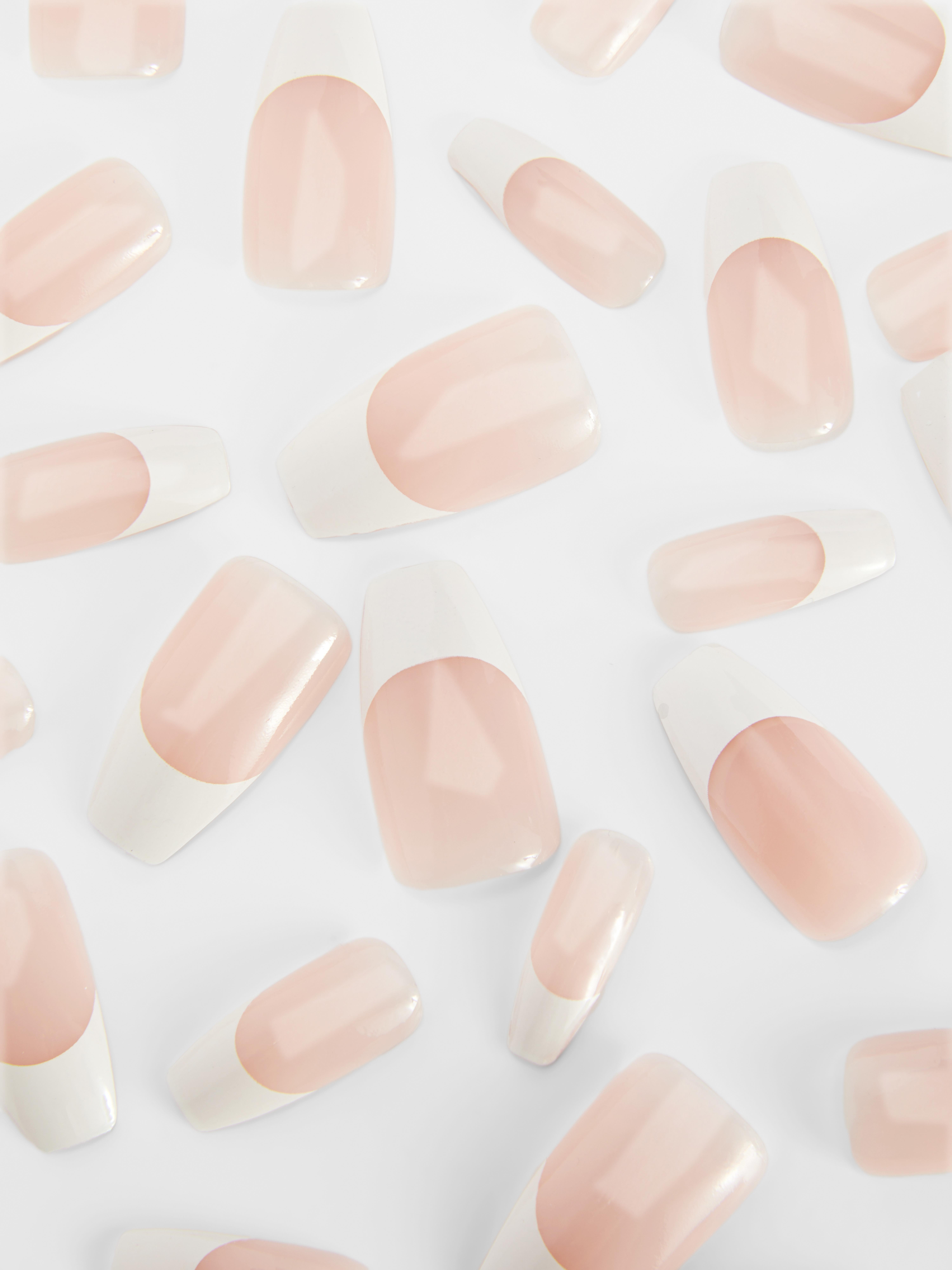 PS... Glossy French False Nails