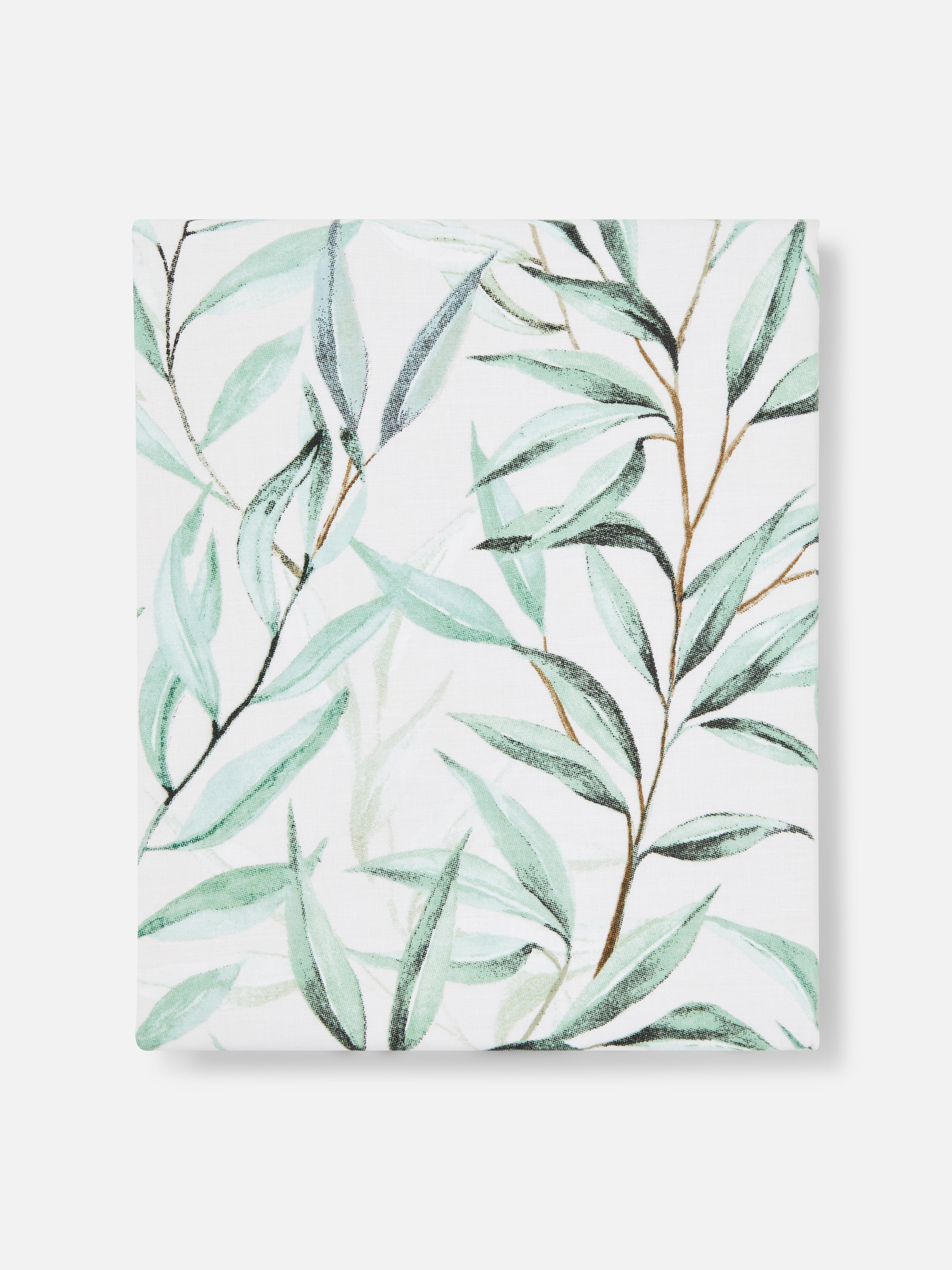 Green Willow Leaf Print Single Duvet Cover Set
