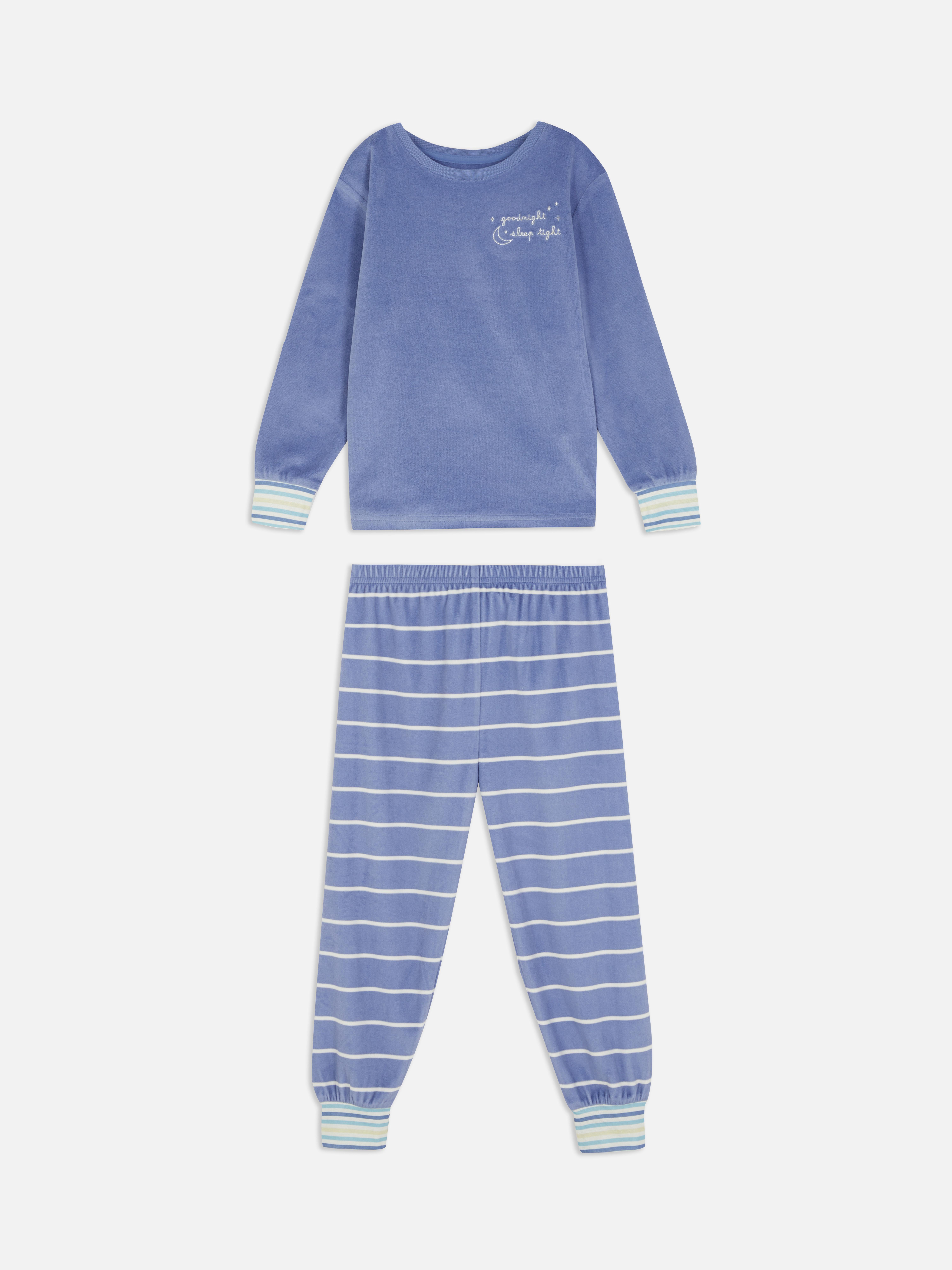 Embroidered Minky Pyjama Set