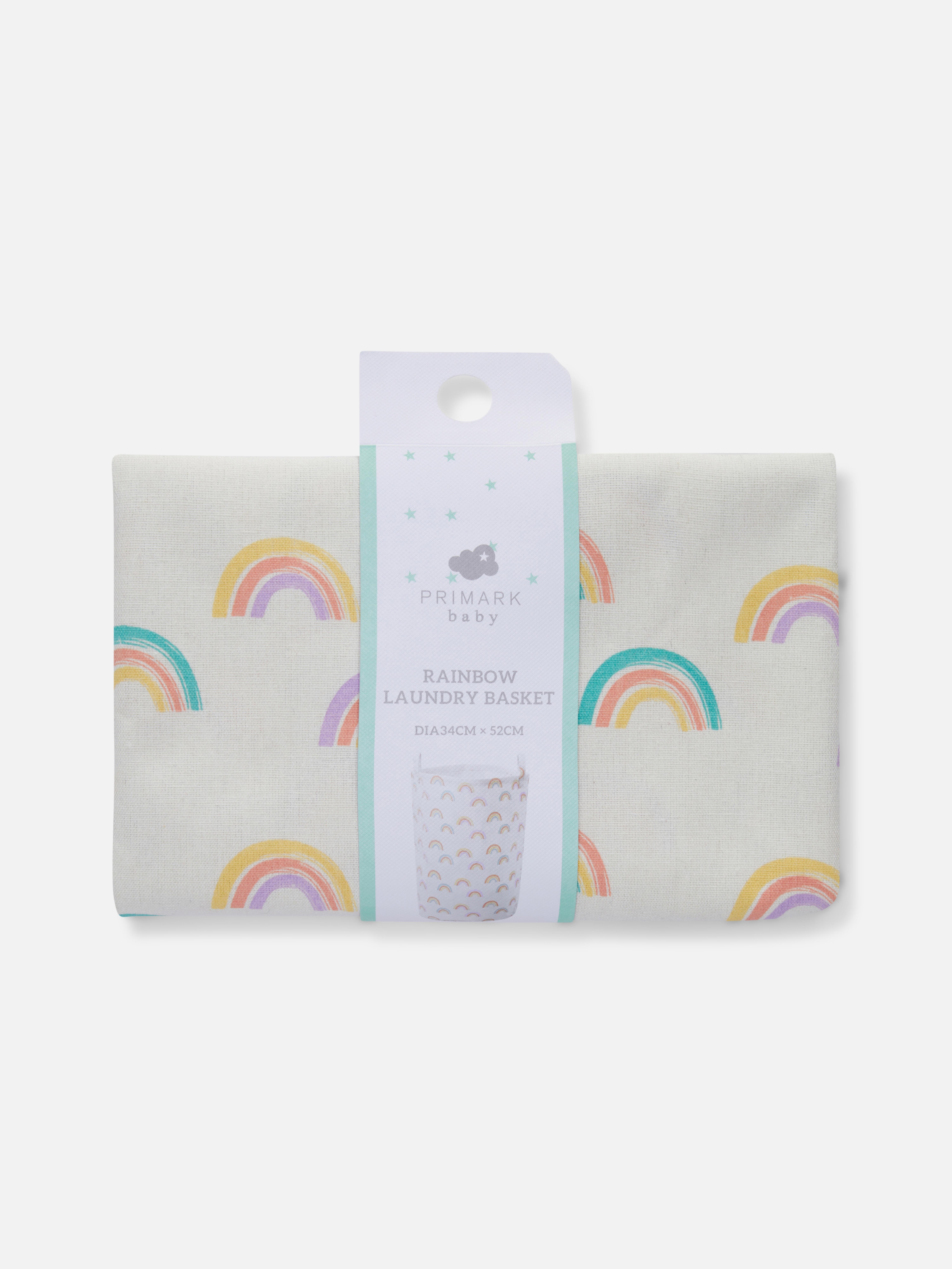 Rainbow Print Canvas Laundry Basket