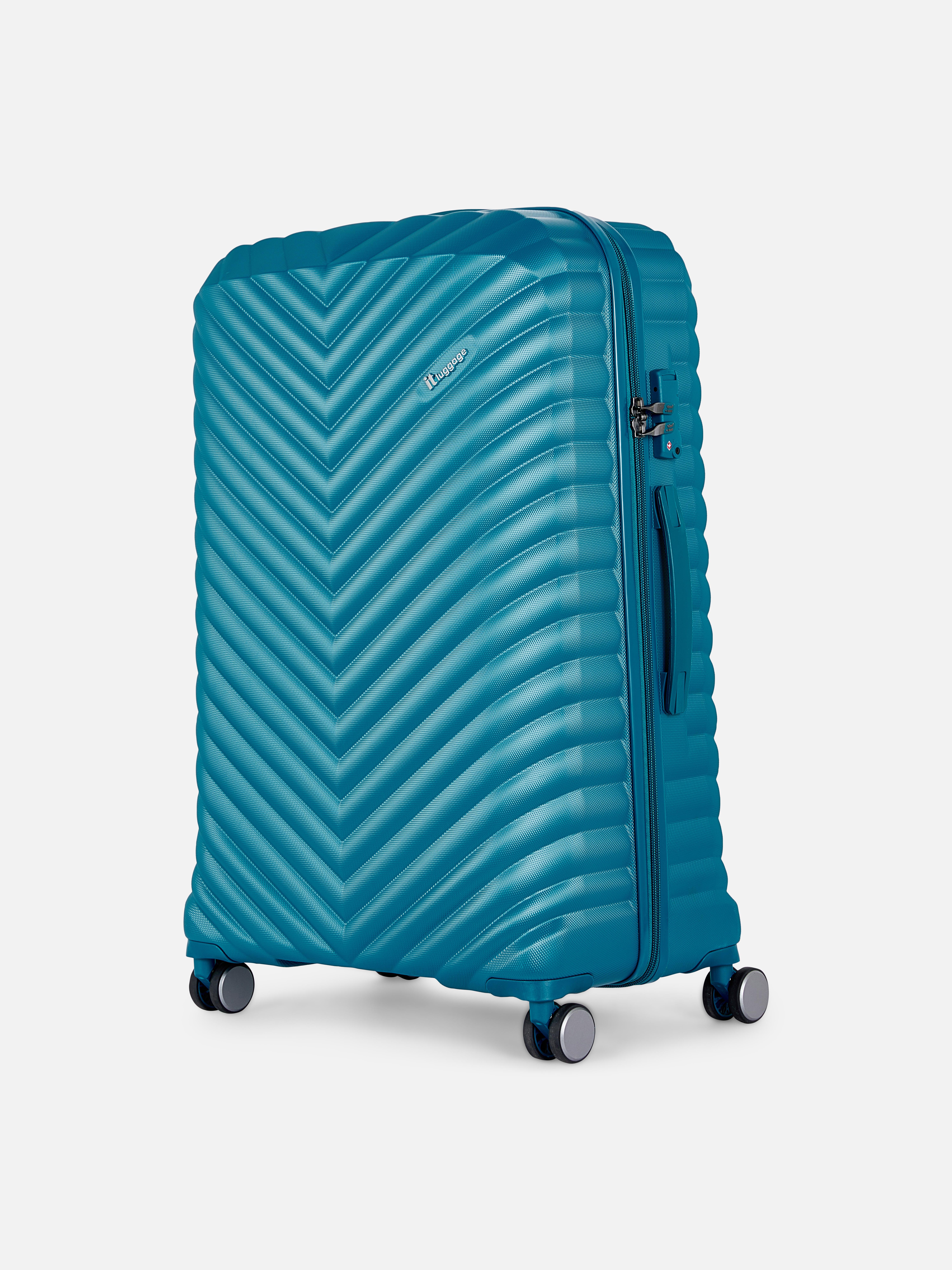Hard Shell Chevron Ridged Suitcase